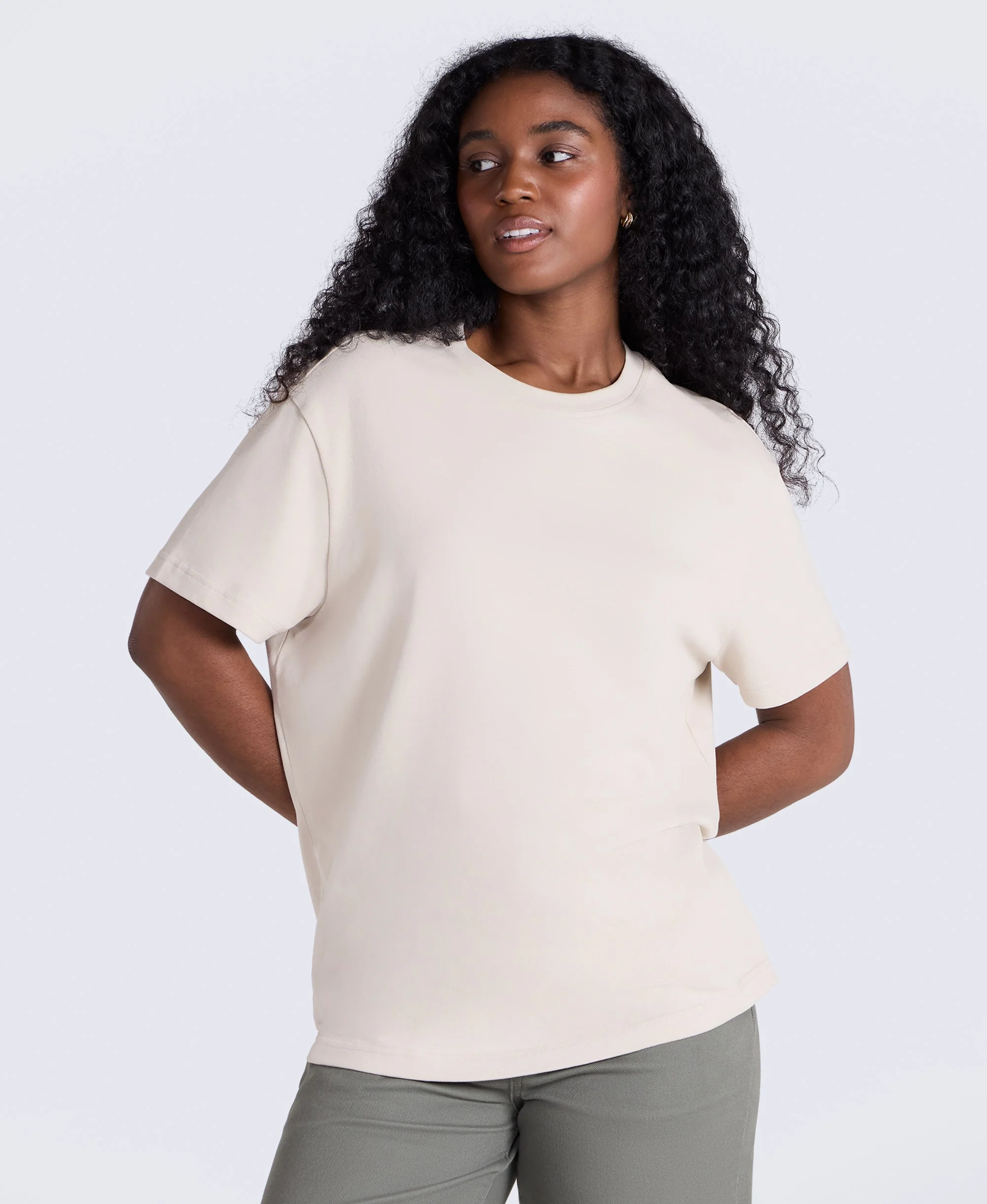 Grace Womens Heavyweight T-Shirt - Beige