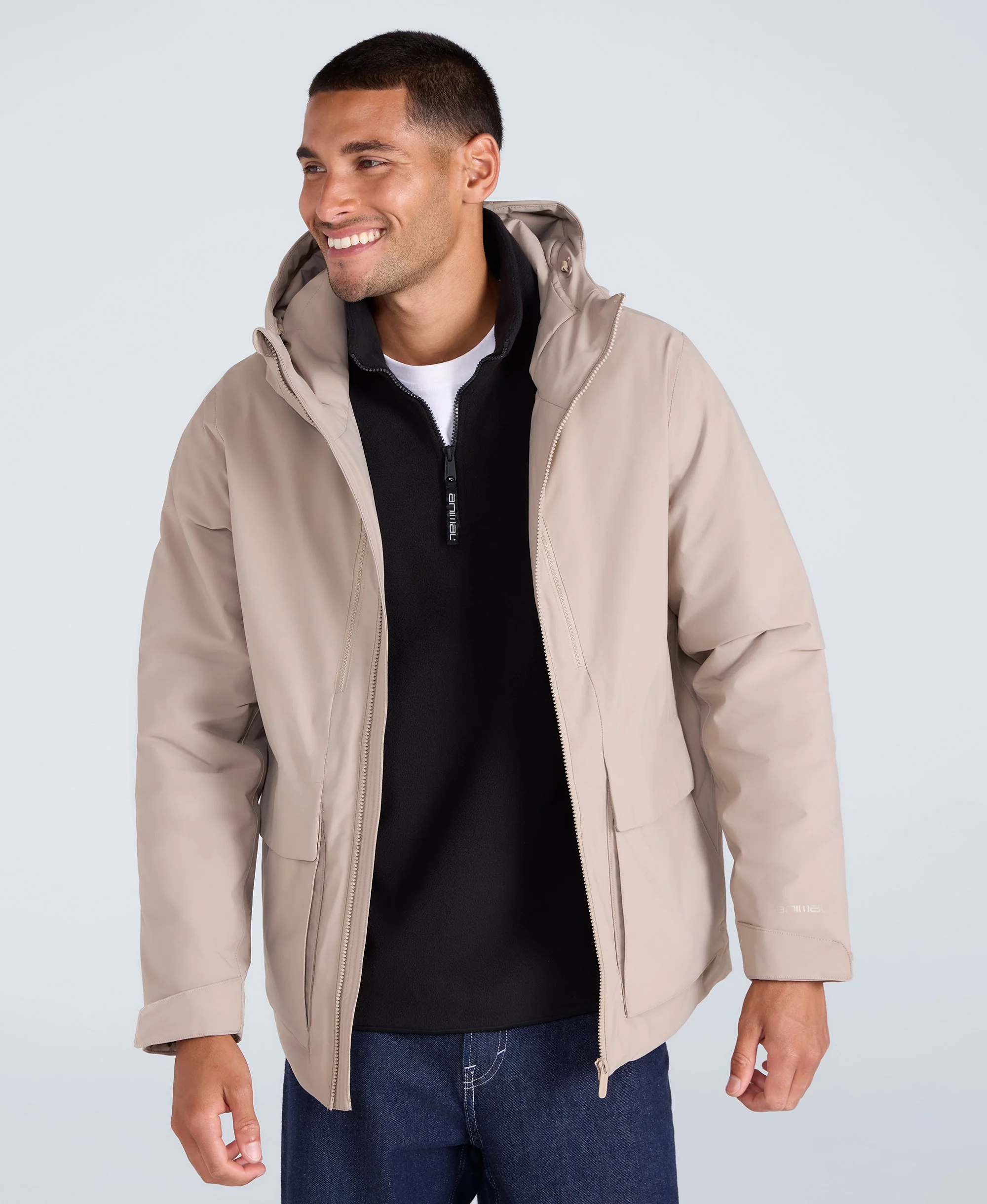 Hague Mens Waterproof Light Padded Jacket - Beige - Image 2