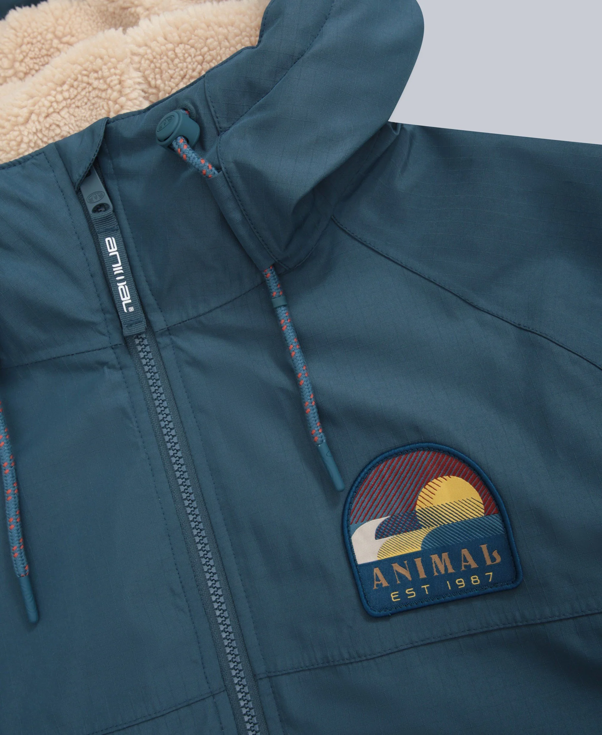 Hazey Mens Waterproof Beach Parka - Blue - Image 3