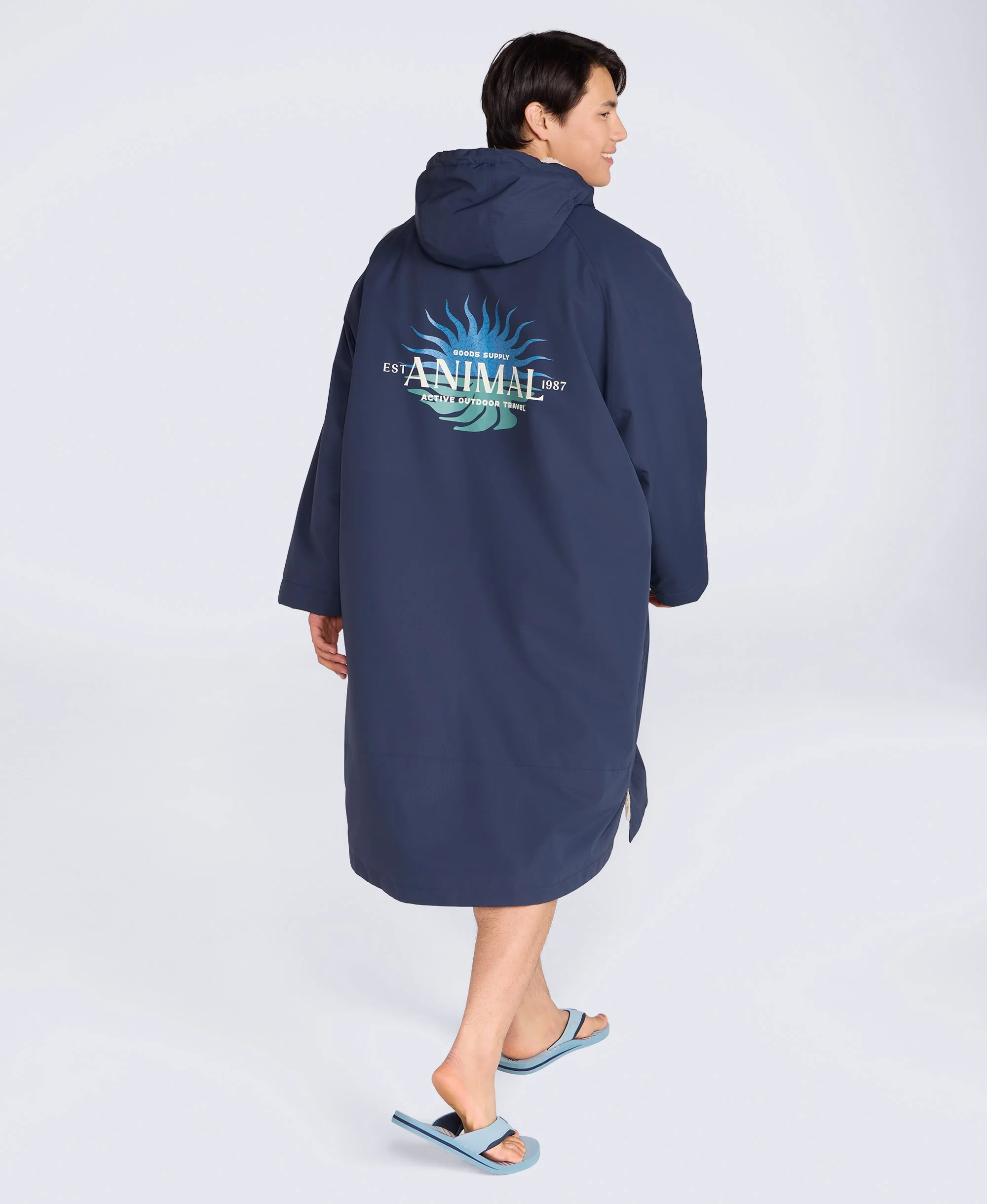 Hazey Mens Waterproof Beach Parka - Navy - Image 4
