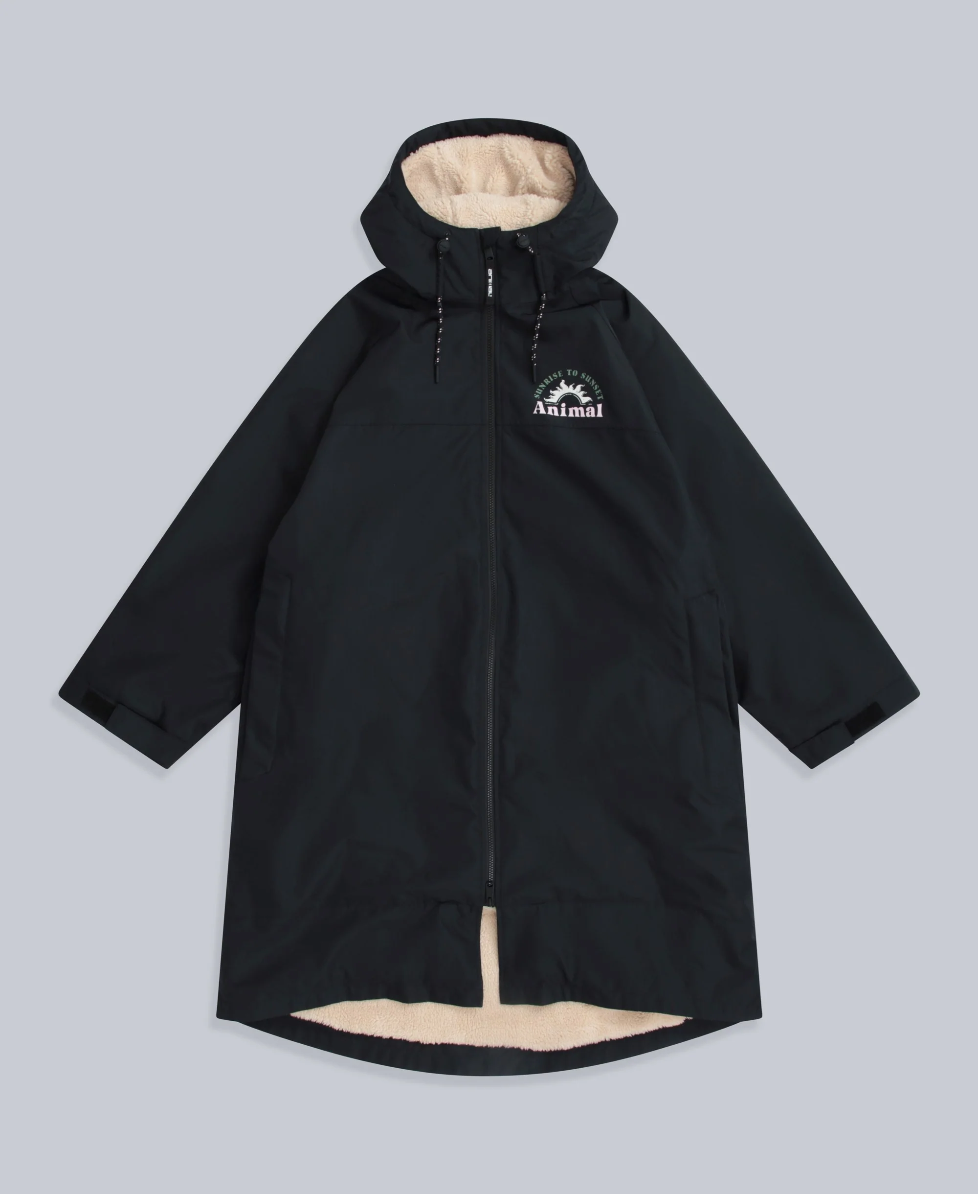Hazey Womens Waterproof Beach Parka - Black - Image 4