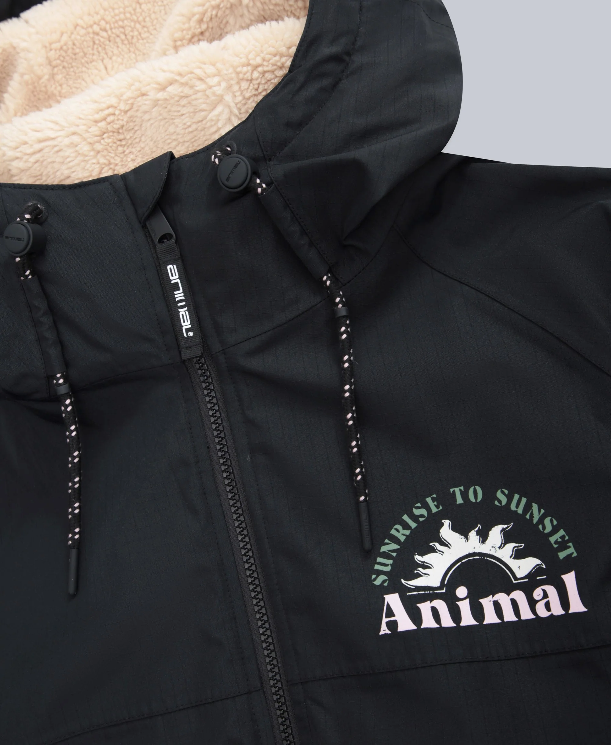 Hazey Womens Waterproof Beach Parka - Black - Image 6
