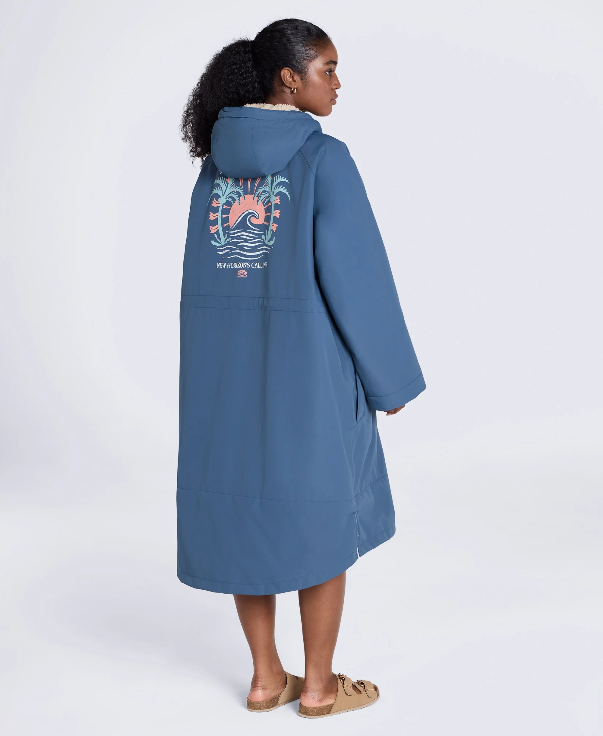 Hazey Womens Waterproof Beach Parka - Blue - Image 5
