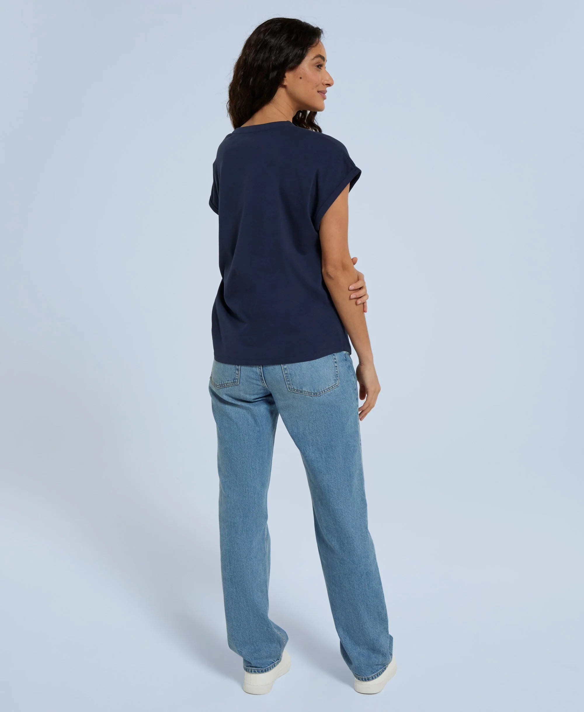 Holly Womens Script T-Shirt - Navy - Image 3