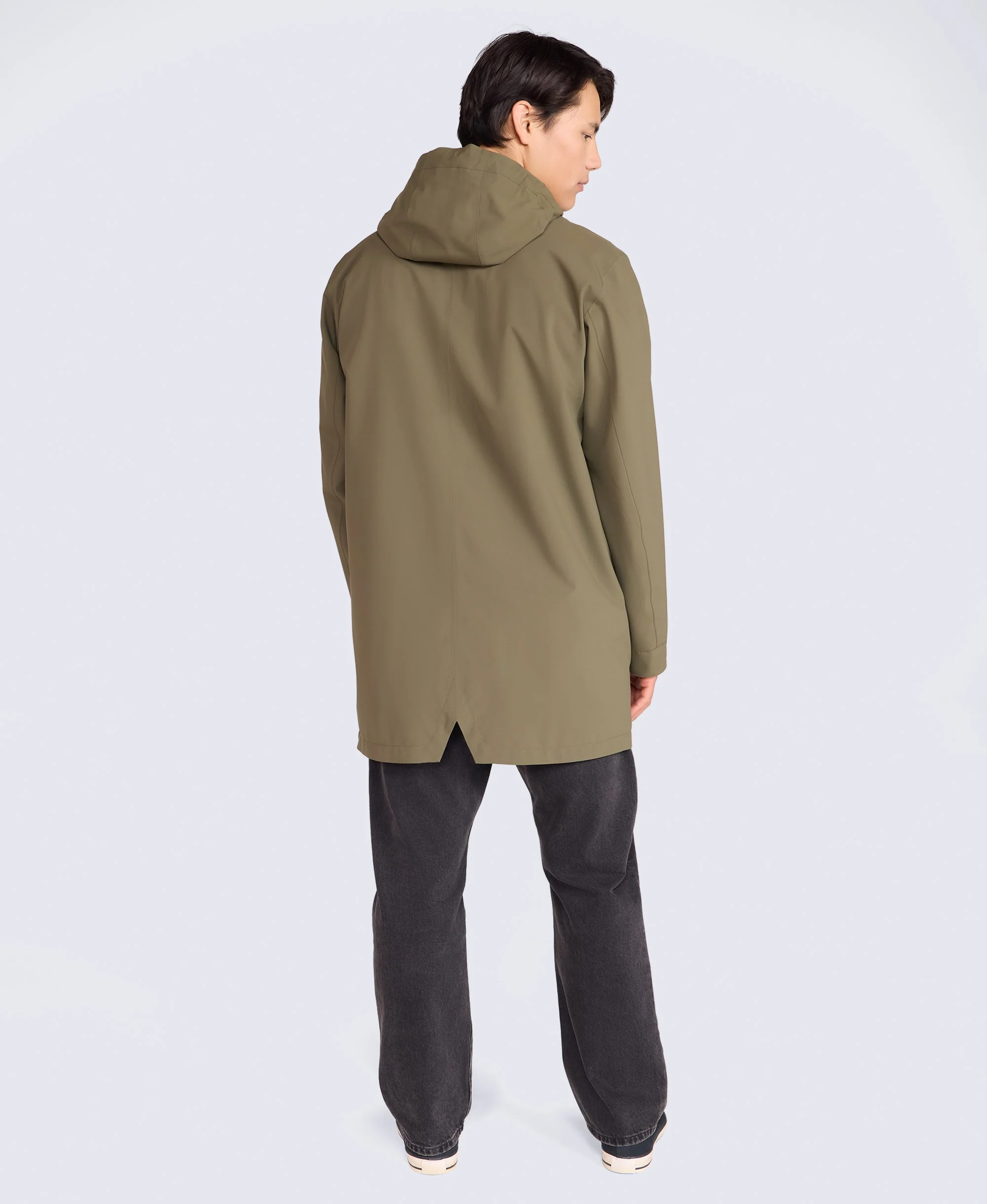 Hyde Mens Long Waterproof Jacket - Khaki - Image 4
