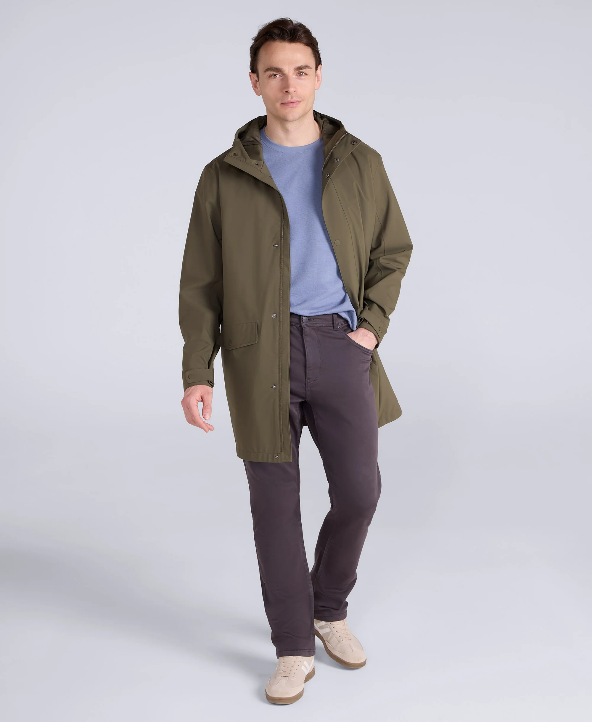 Hyde Mens Long Waterproof Jacket - Khaki - Image 6