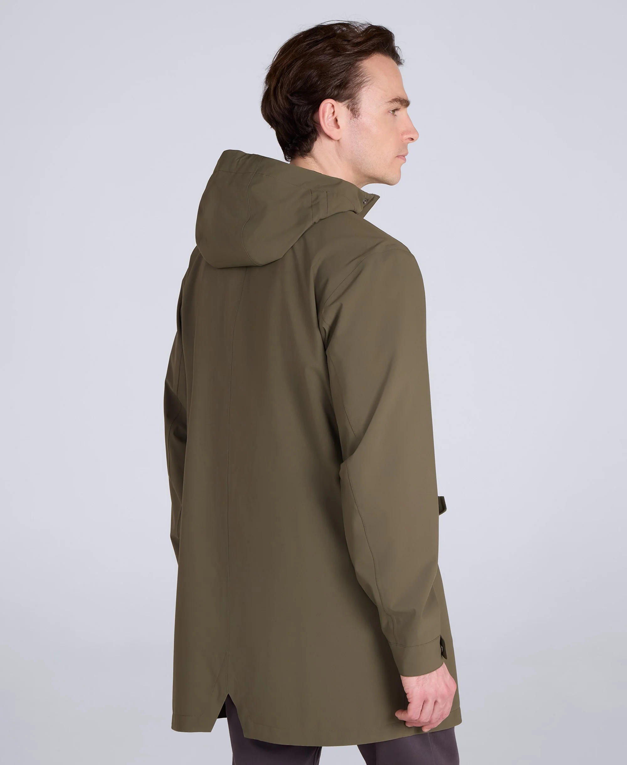 Hyde Mens Long Waterproof Jacket - Khaki - Image 8