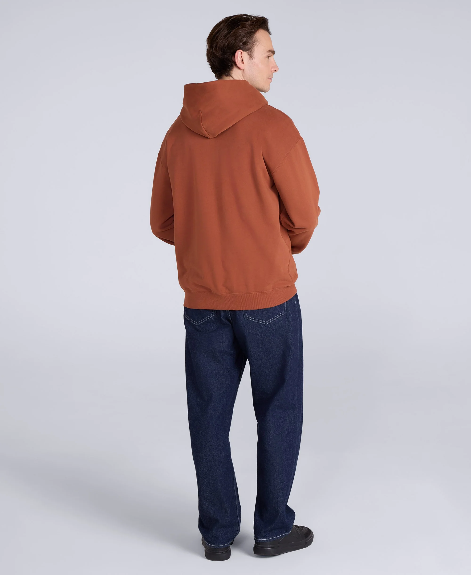 Icon Mens Drop Shoulder Hoodie - Rust - Image 4