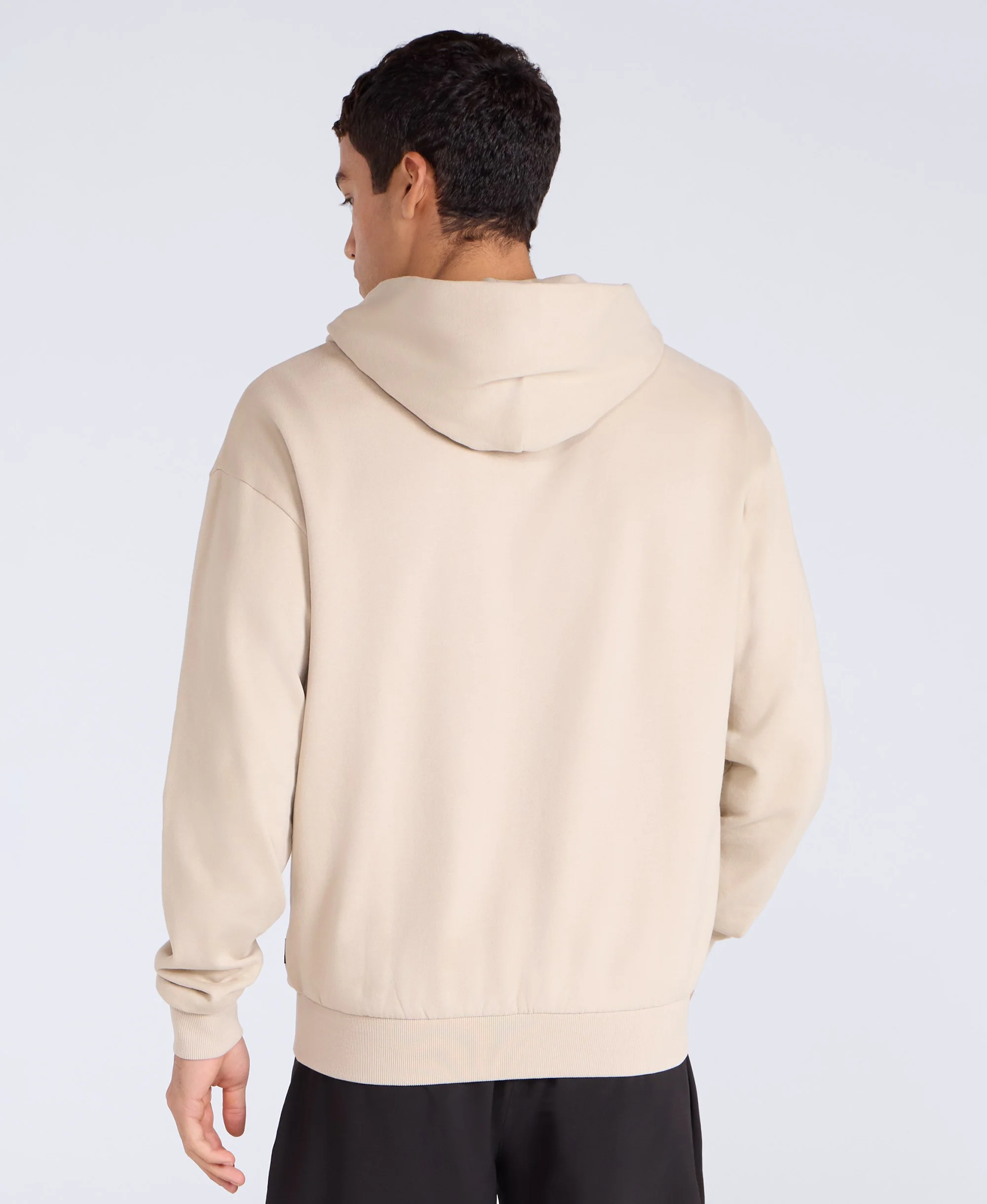 Icon Mens Logo Zip Through Hoodie - Beige - Image 4