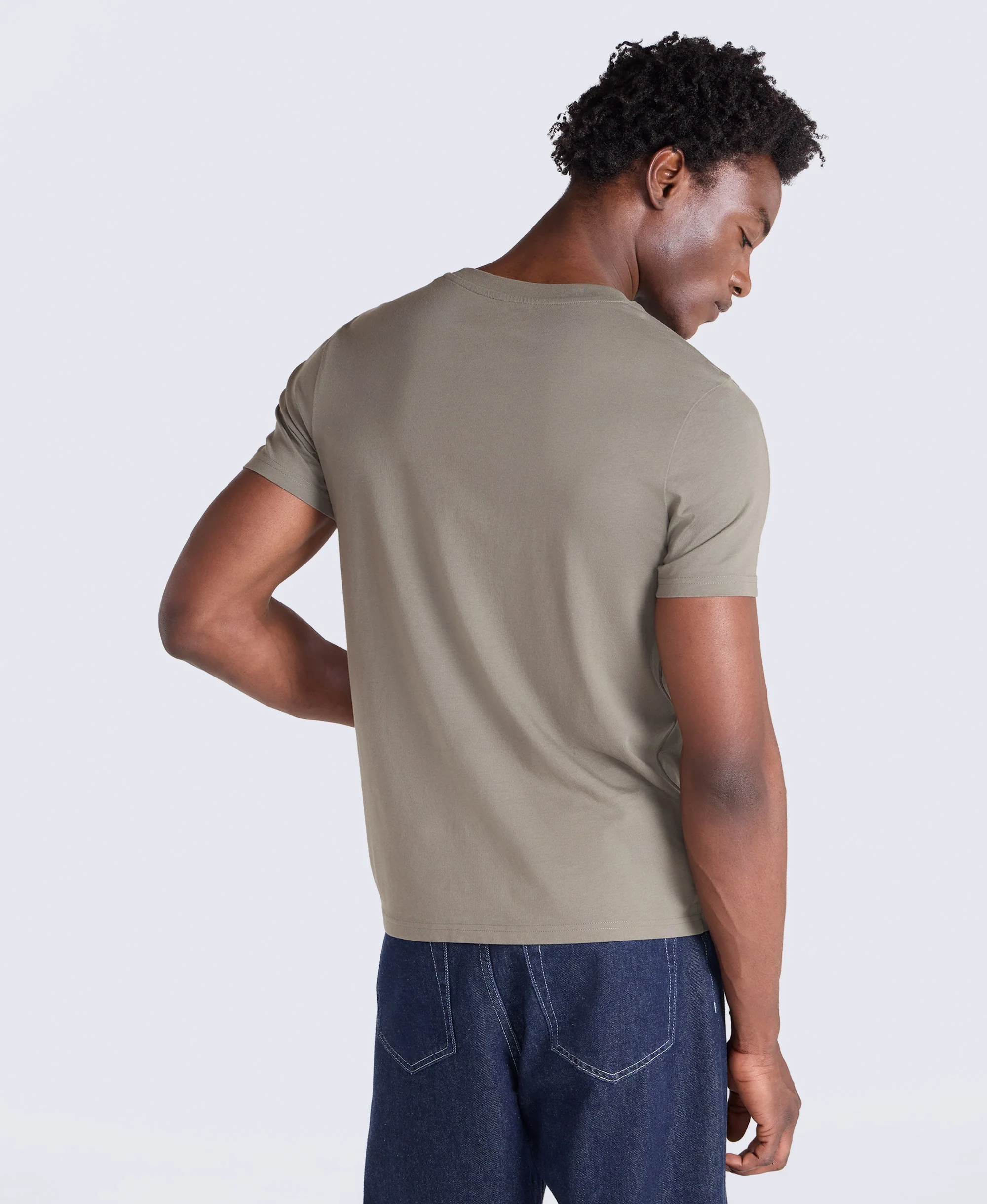 Icon Mens Slim Fit Tee - Khaki - Image 3