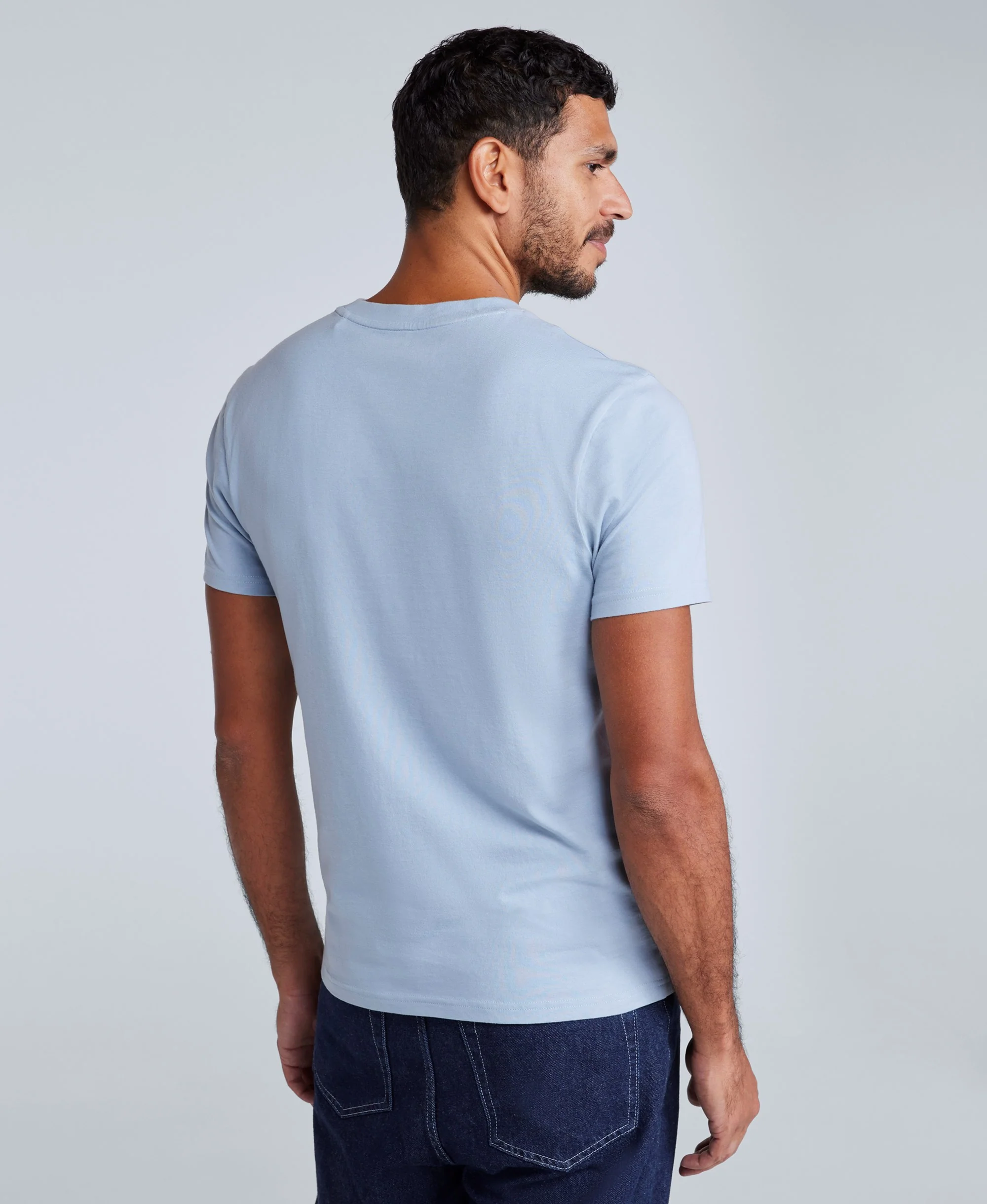Icon Mens Slim Fit Tee - Light Blue - Image 3