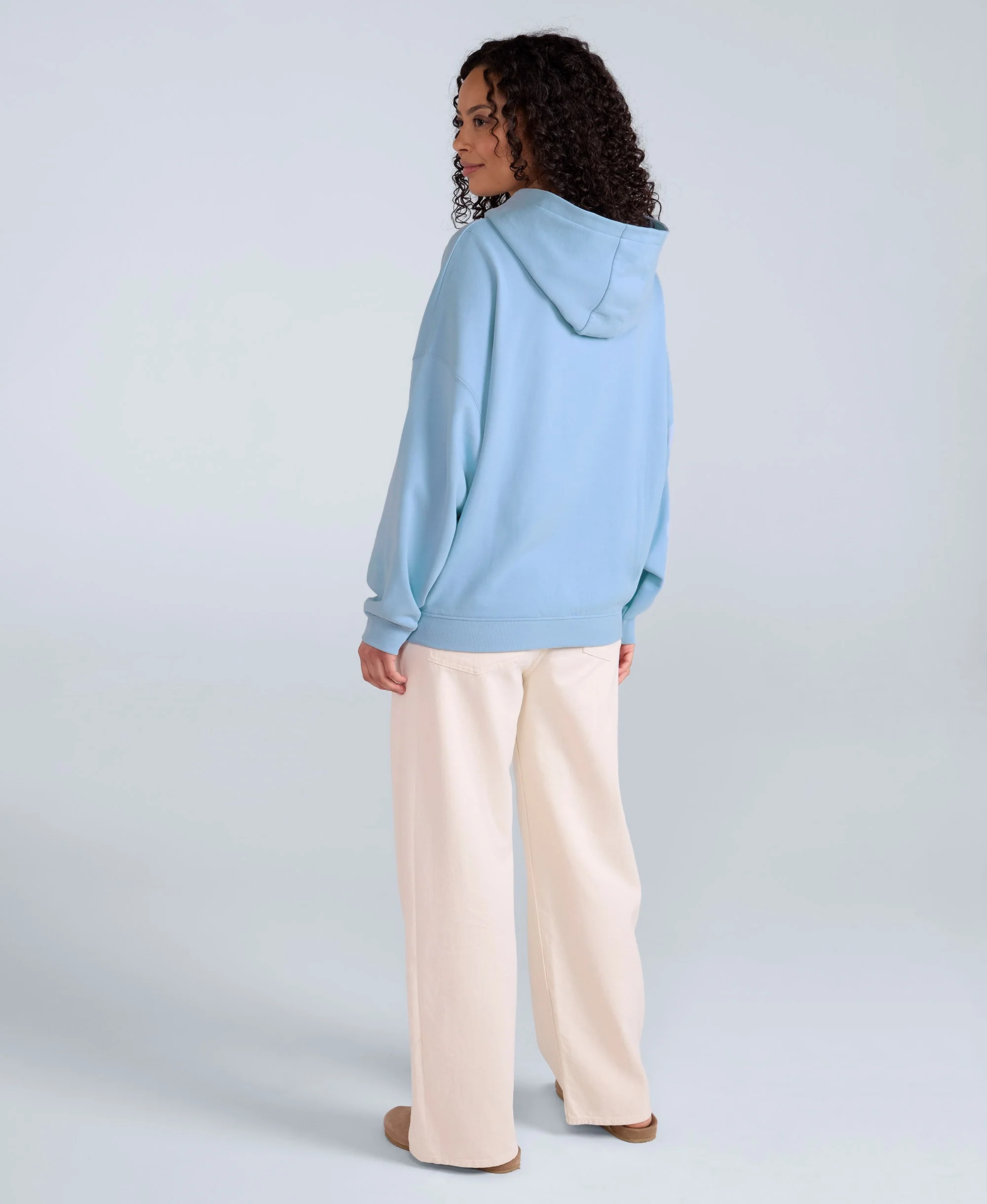 Idol Womens Drop Shoulder Hoodie - Corn Blue - Image 3
