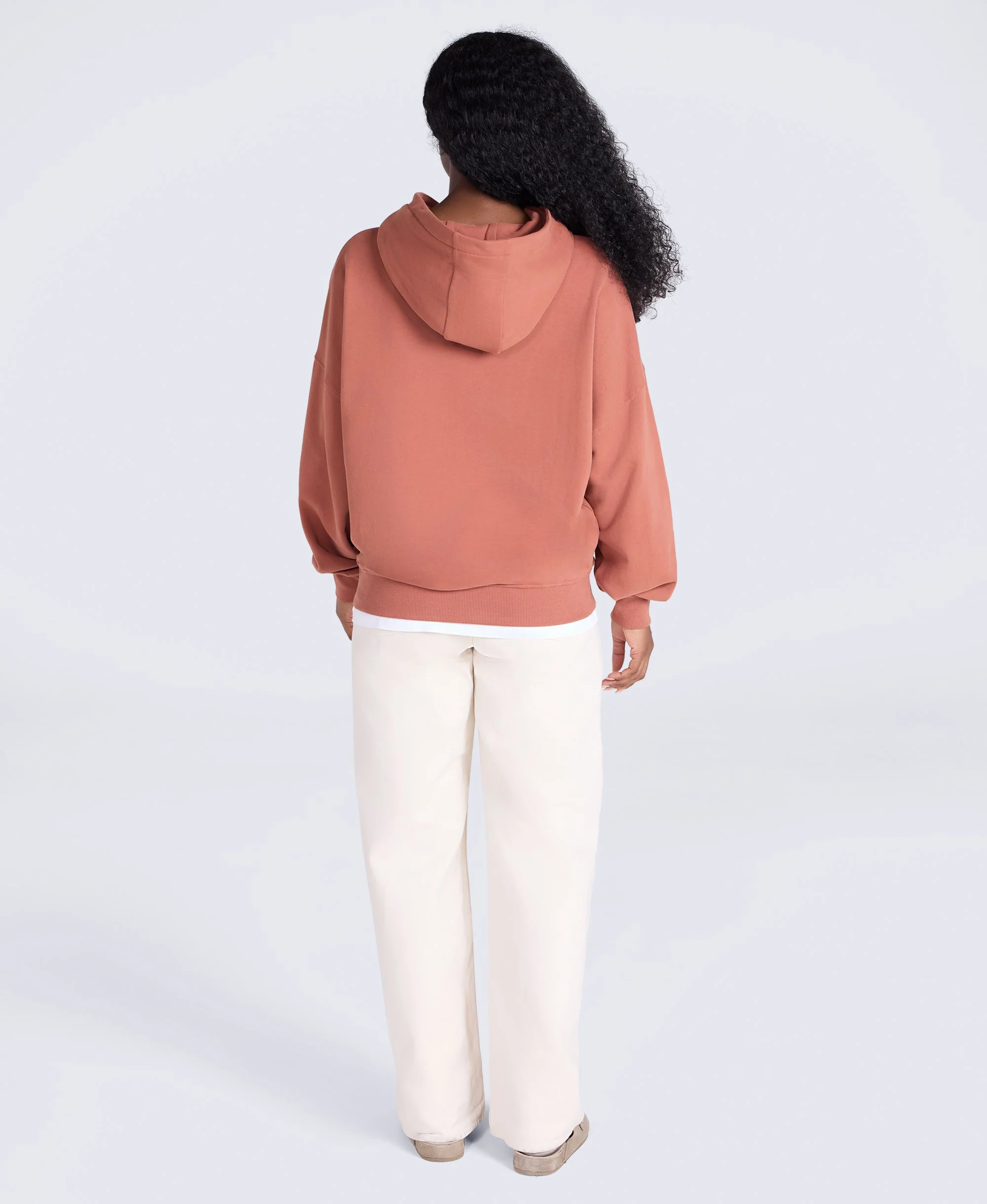 Idol Womens Drop Shoulder Hoodie - Rust - Image 4