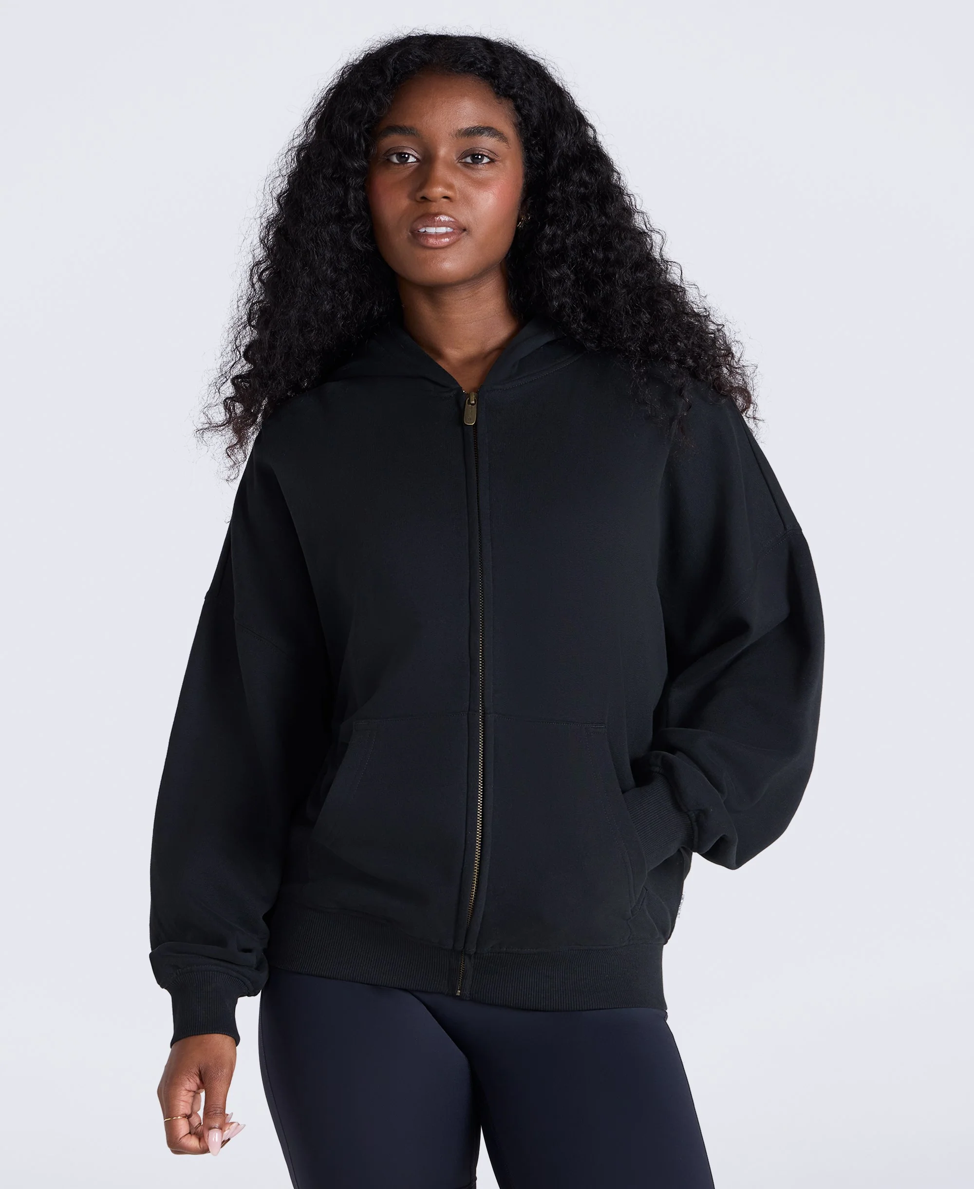 Idol Womens Zip Through Hoodie - Black