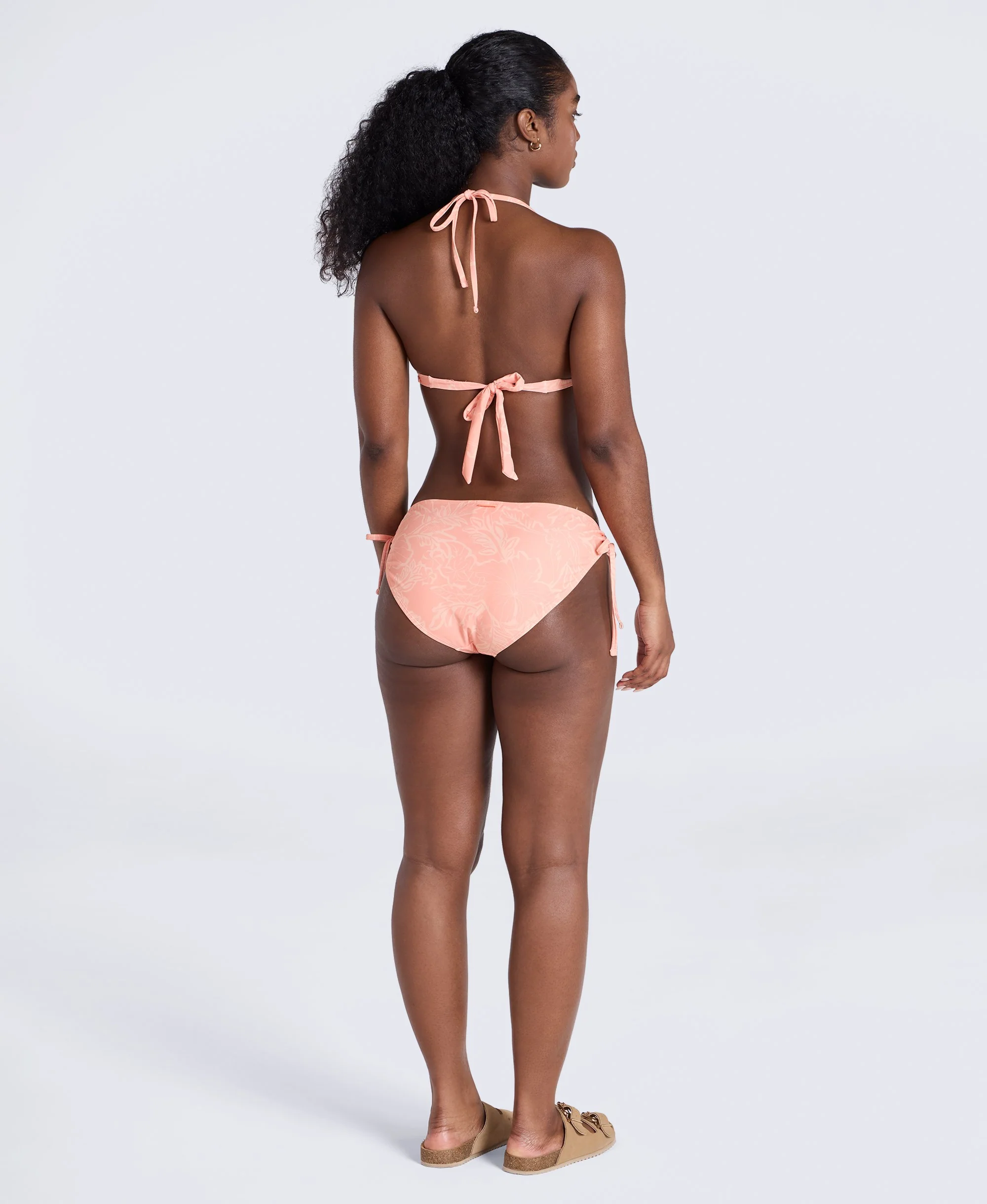 Iona Womens Halter Printed Bikini Top - Bright Orange - Image 5