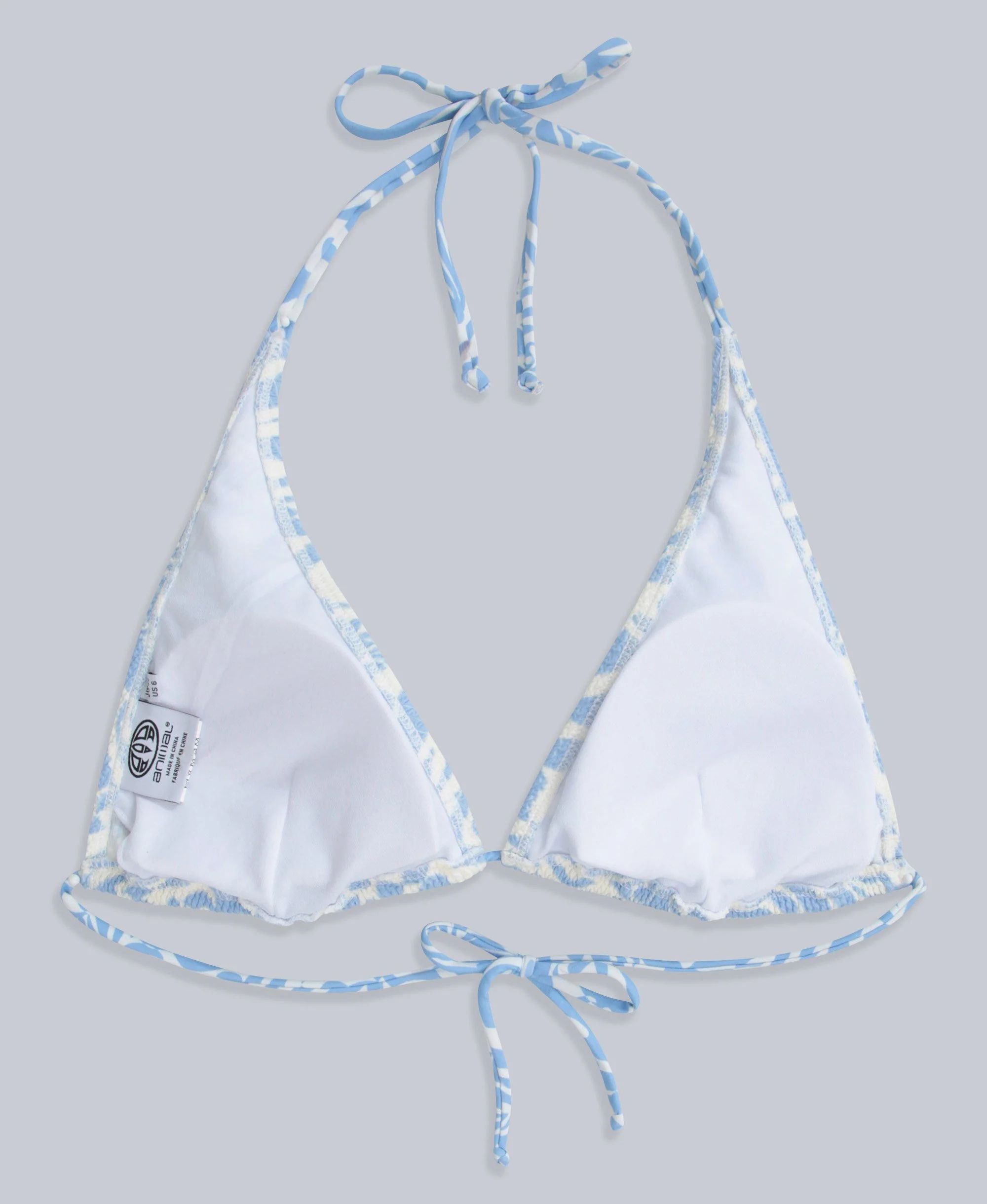 Iona Womens Halter Printed Bikini Top - Light Blue - Image 6