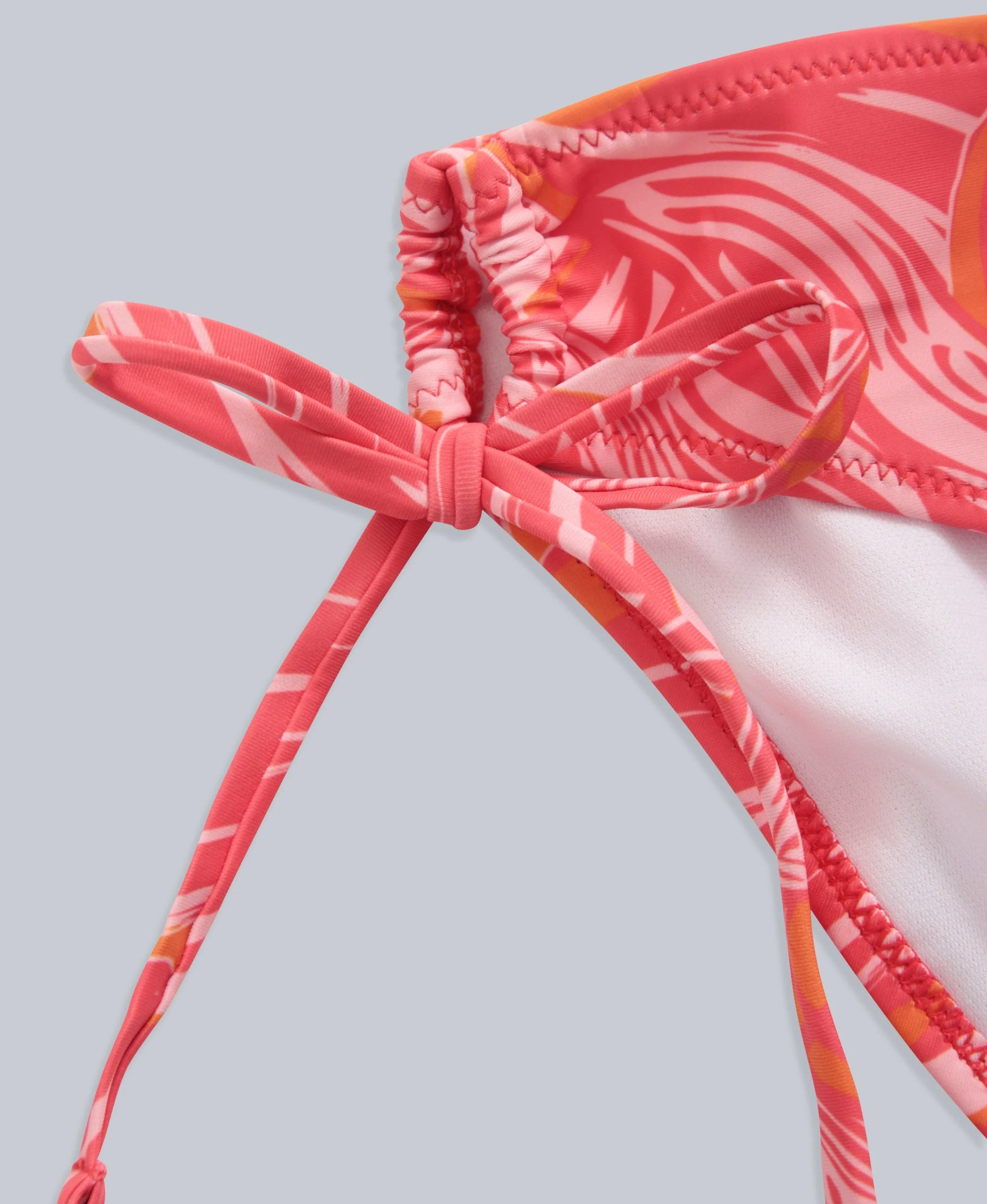 Iona Womens Tie Side Bikini Bottoms - Fiery Coral - Image 9