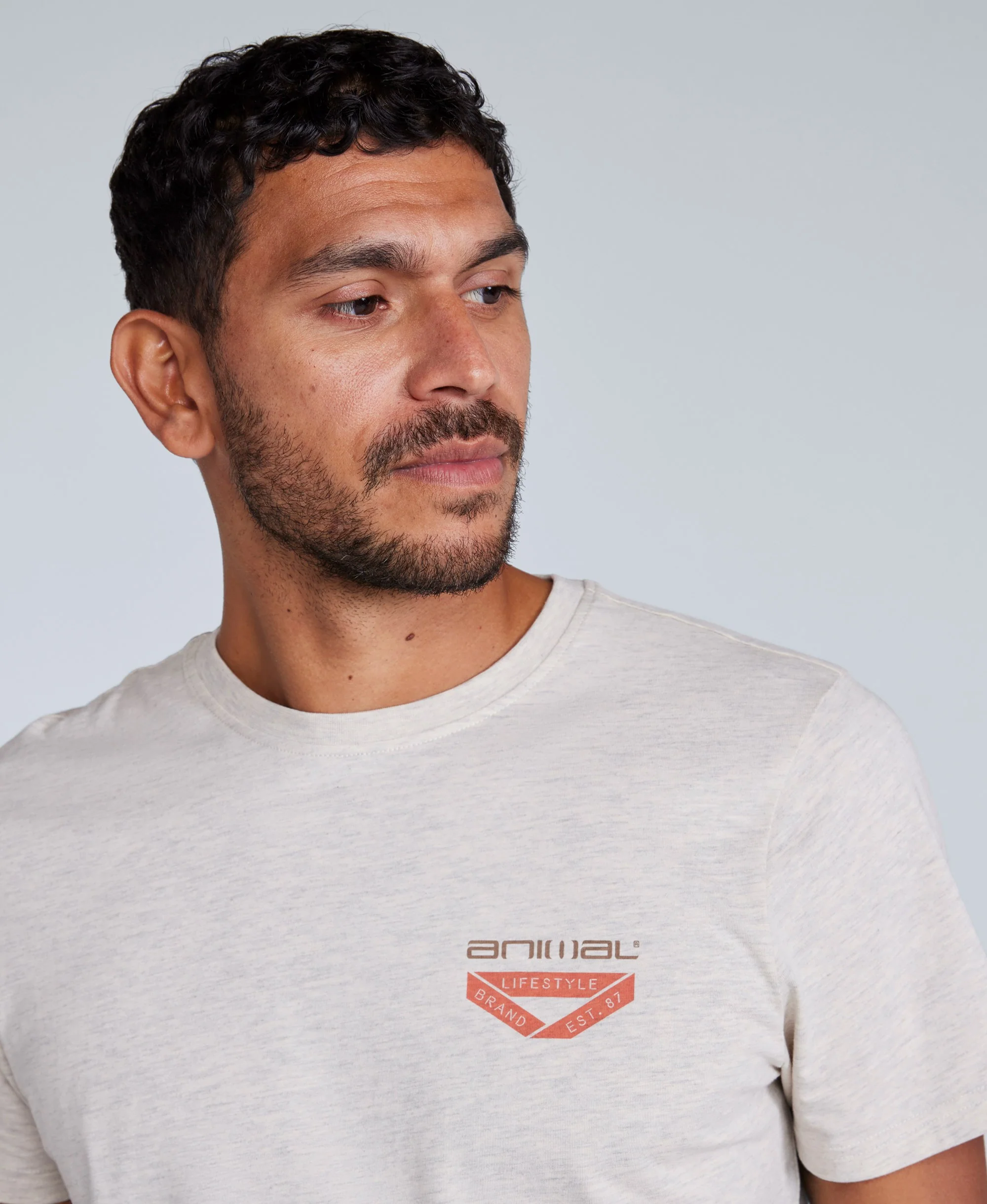 Jacob Mens T-Shirt - Light Beige - Image 3