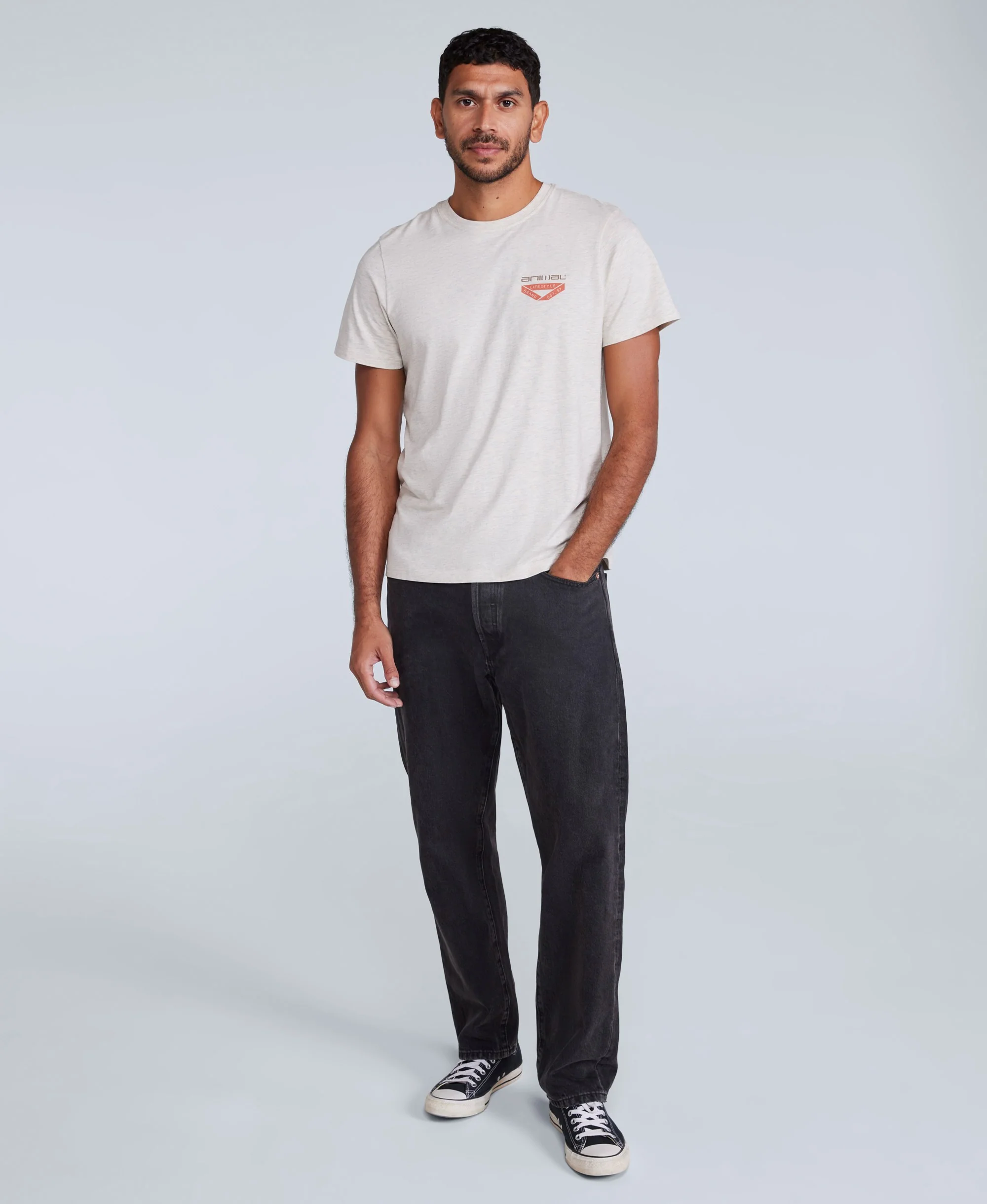 Jacob Mens T-Shirt - Light Beige - Image 4