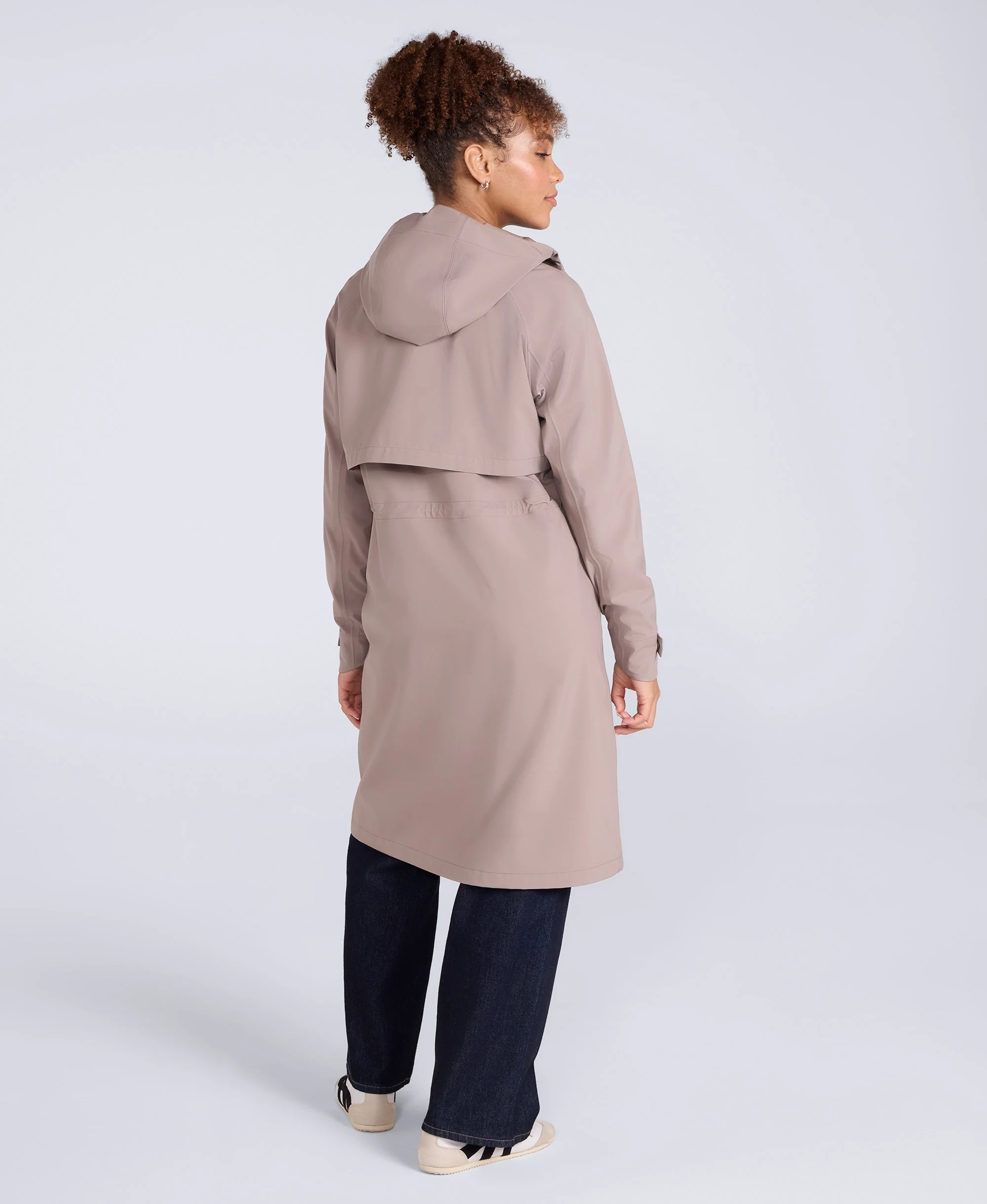 Jade Womens Long Waterproof Jacket - Taupe - Image 4