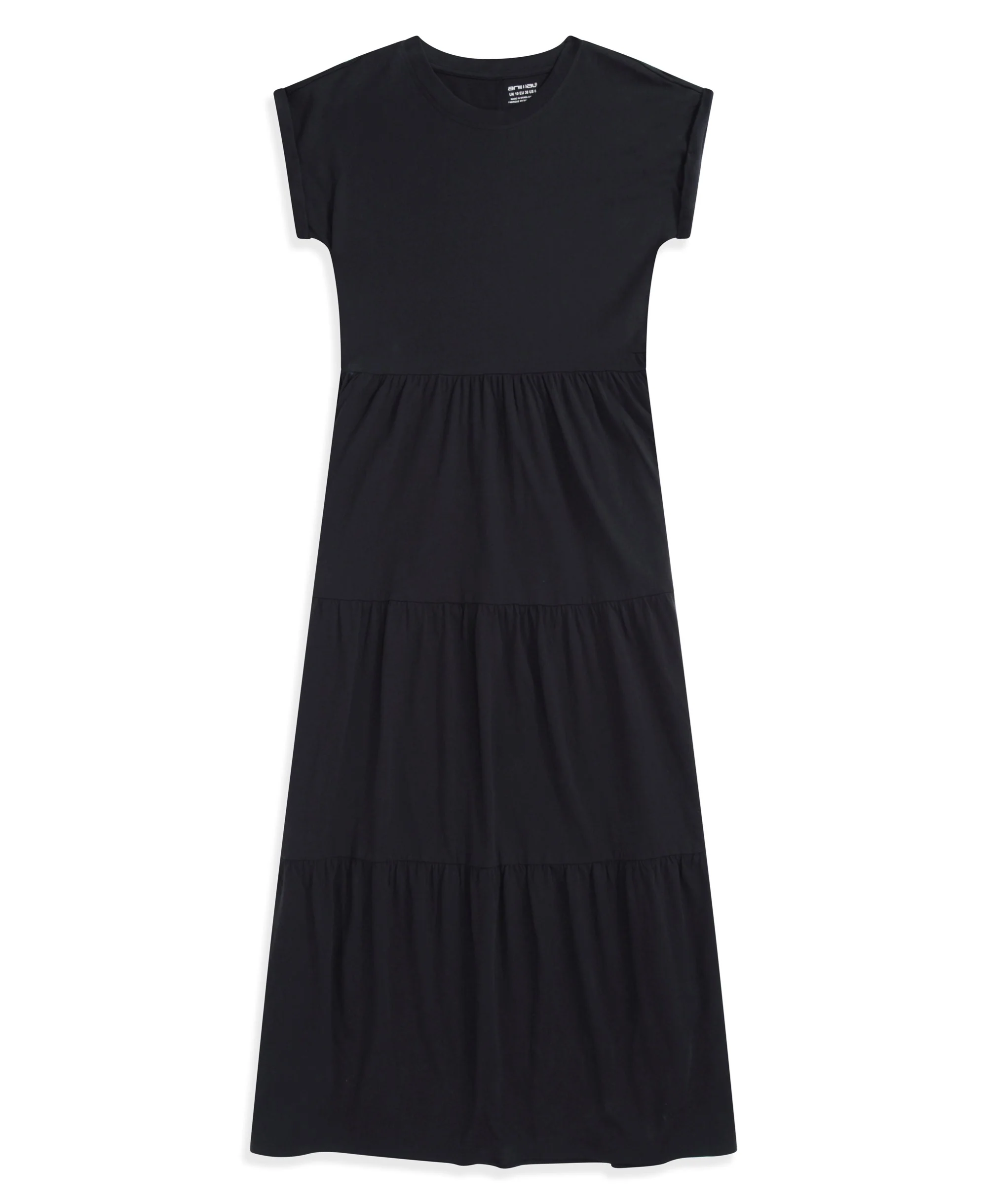 Jersey Womens Maxi Tiered Dress - Black - Image 9