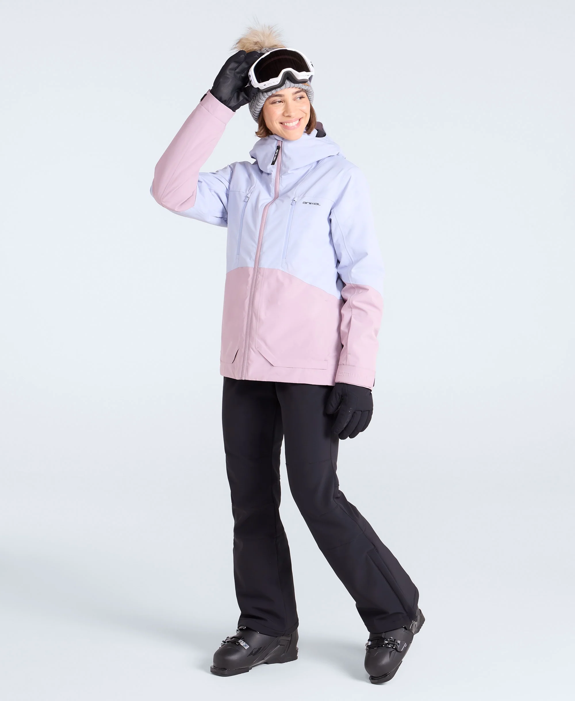 Juniper Womens Panelled Ski Jacket - Pale Blue - Image 2