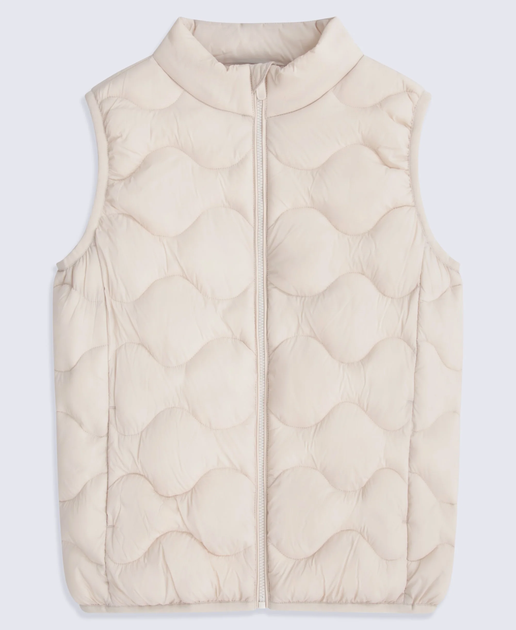Kids Quilted Padded Gilet - Light Beige