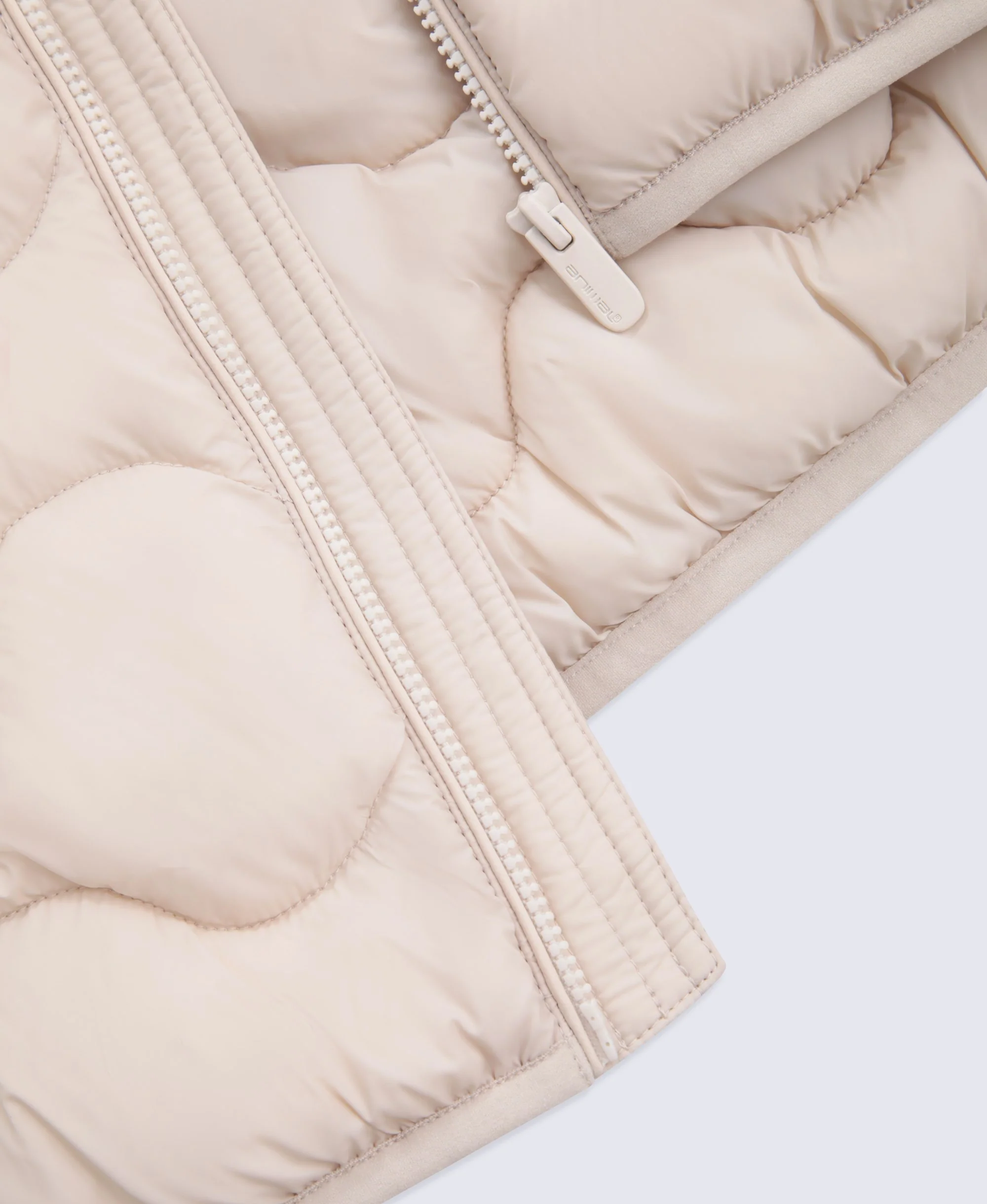 Kids Quilted Padded Gilet - Light Beige - Image 4