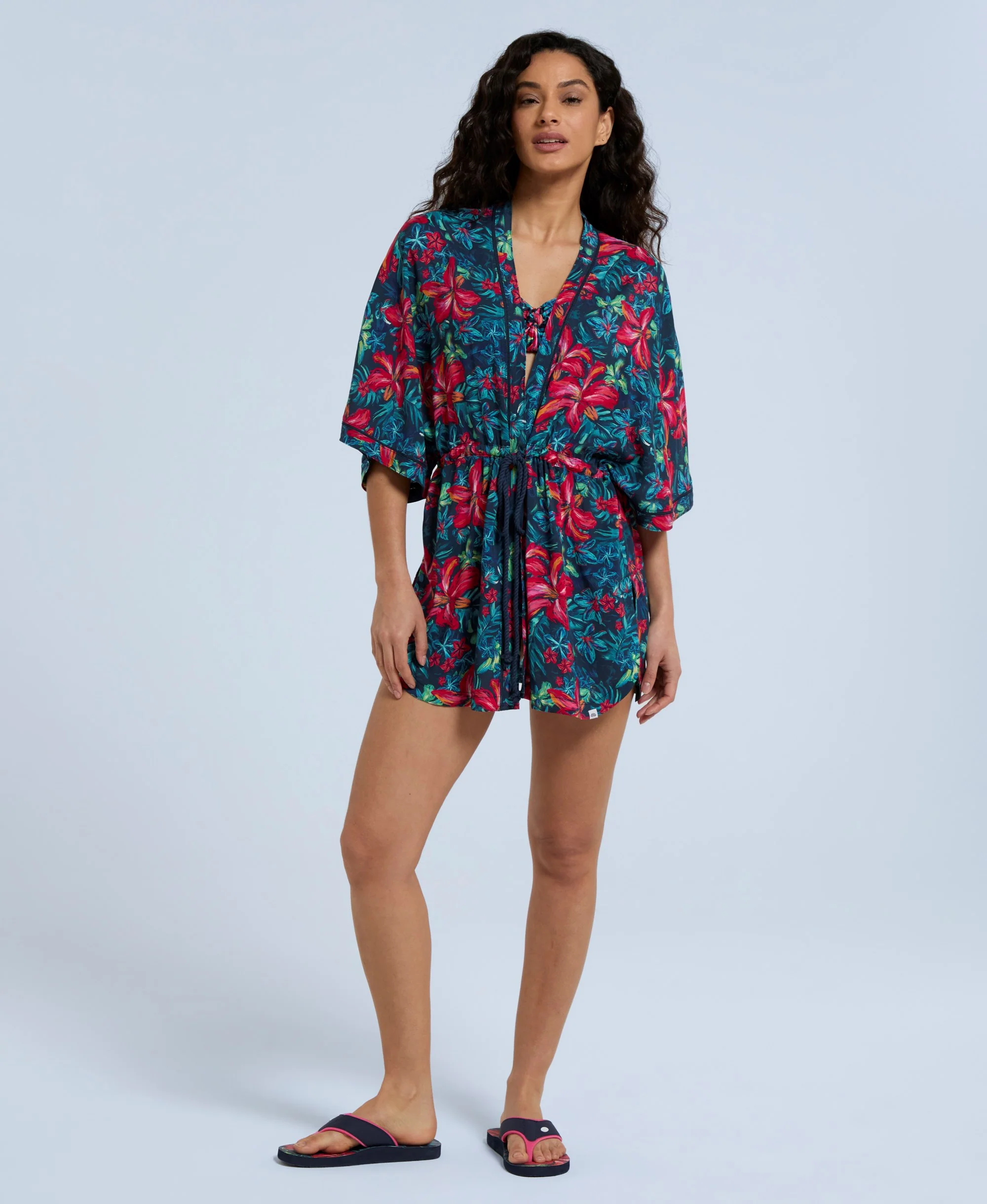 Kym Womens EcoVero Kimono Top - Red - Image 3