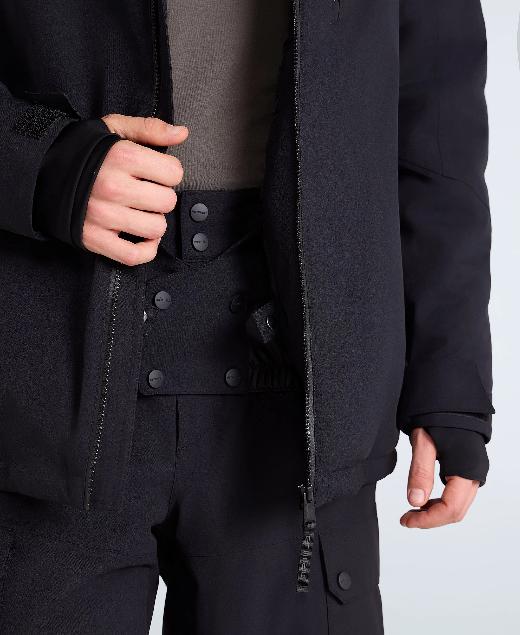 Laxx Mens Logo Snow Jacket - Black - Image 4