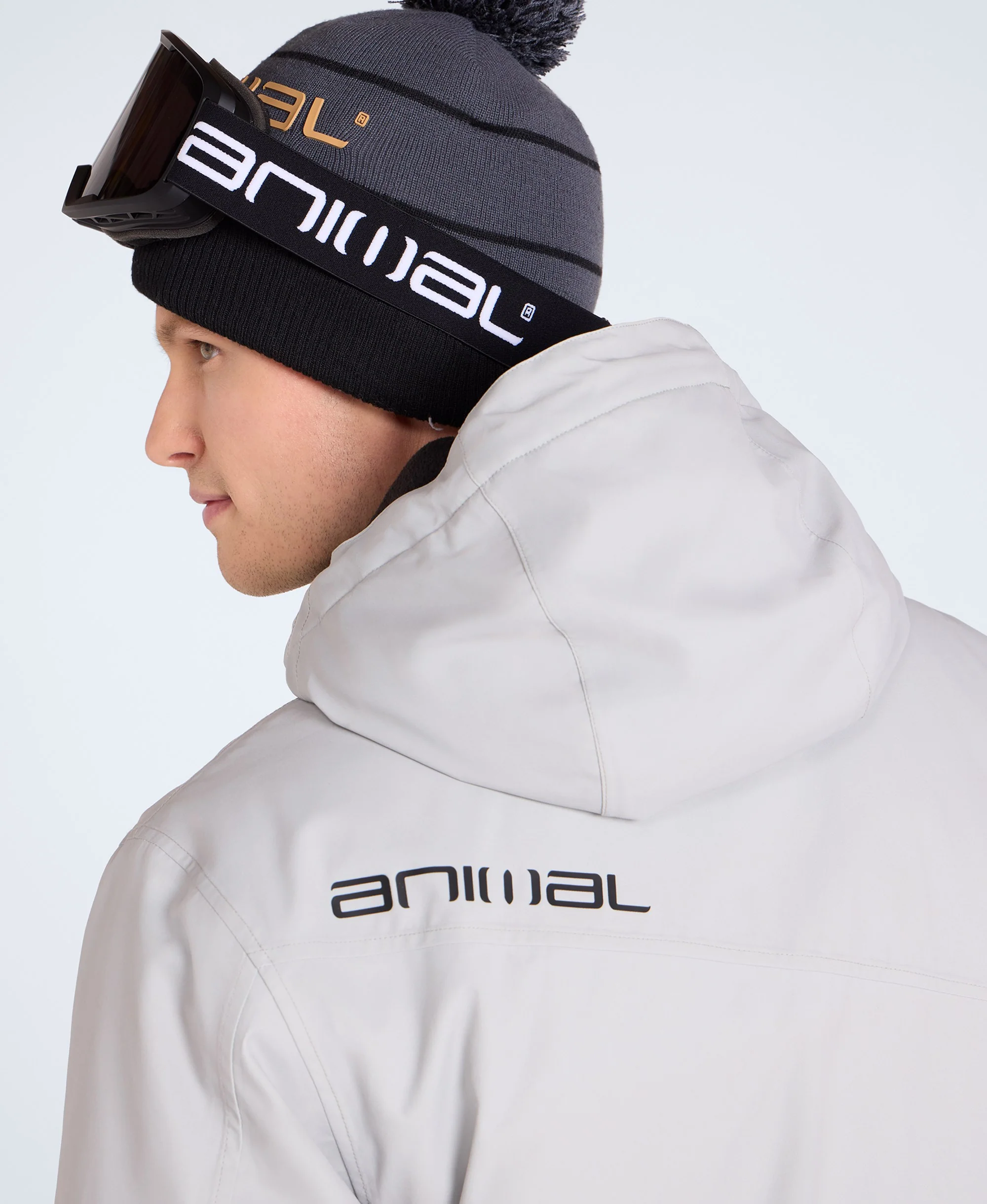 Laxx Mens Logo Snow Jacket - Grey - Image 5