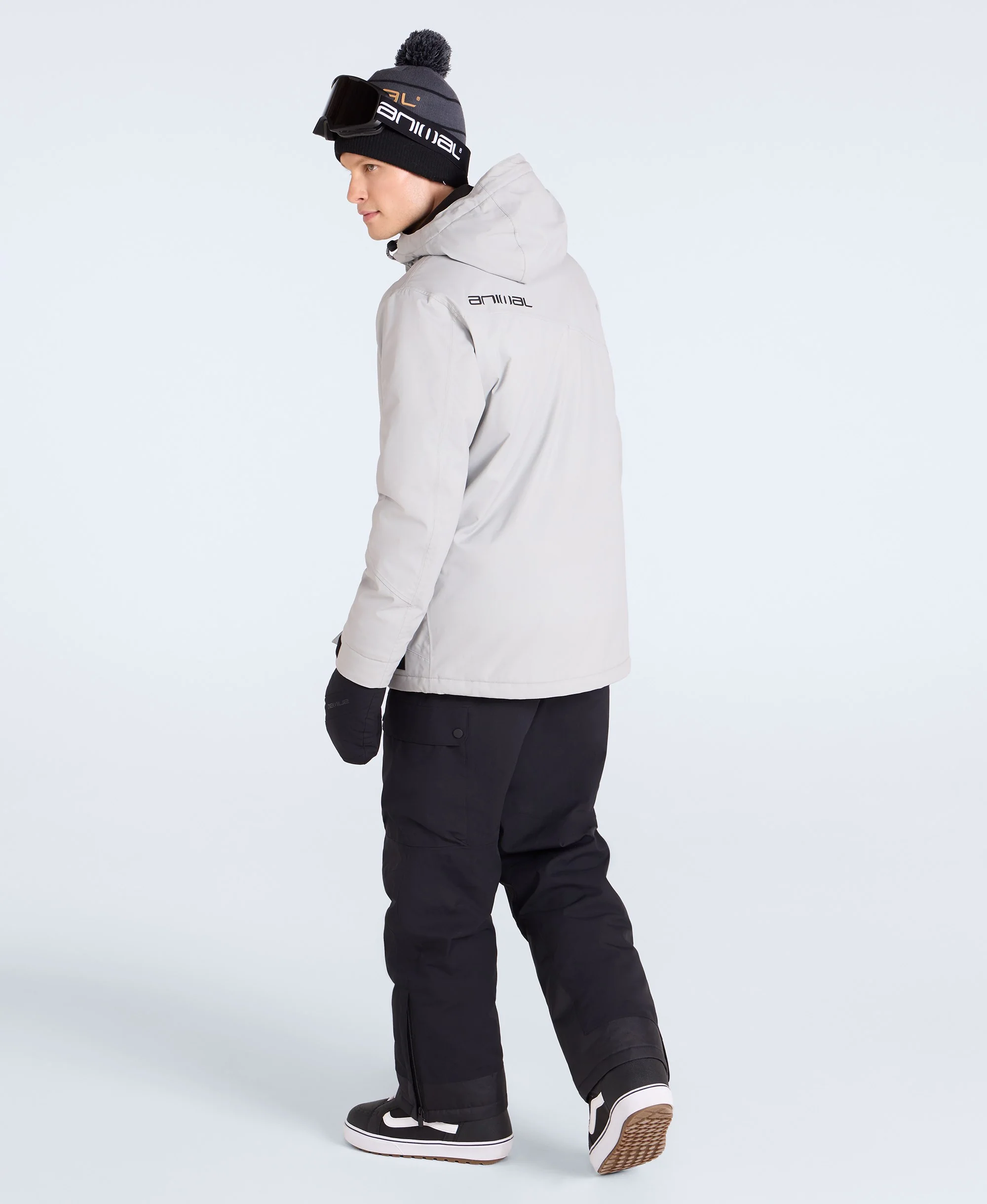Laxx Mens Logo Snow Jacket - Grey - Image 6