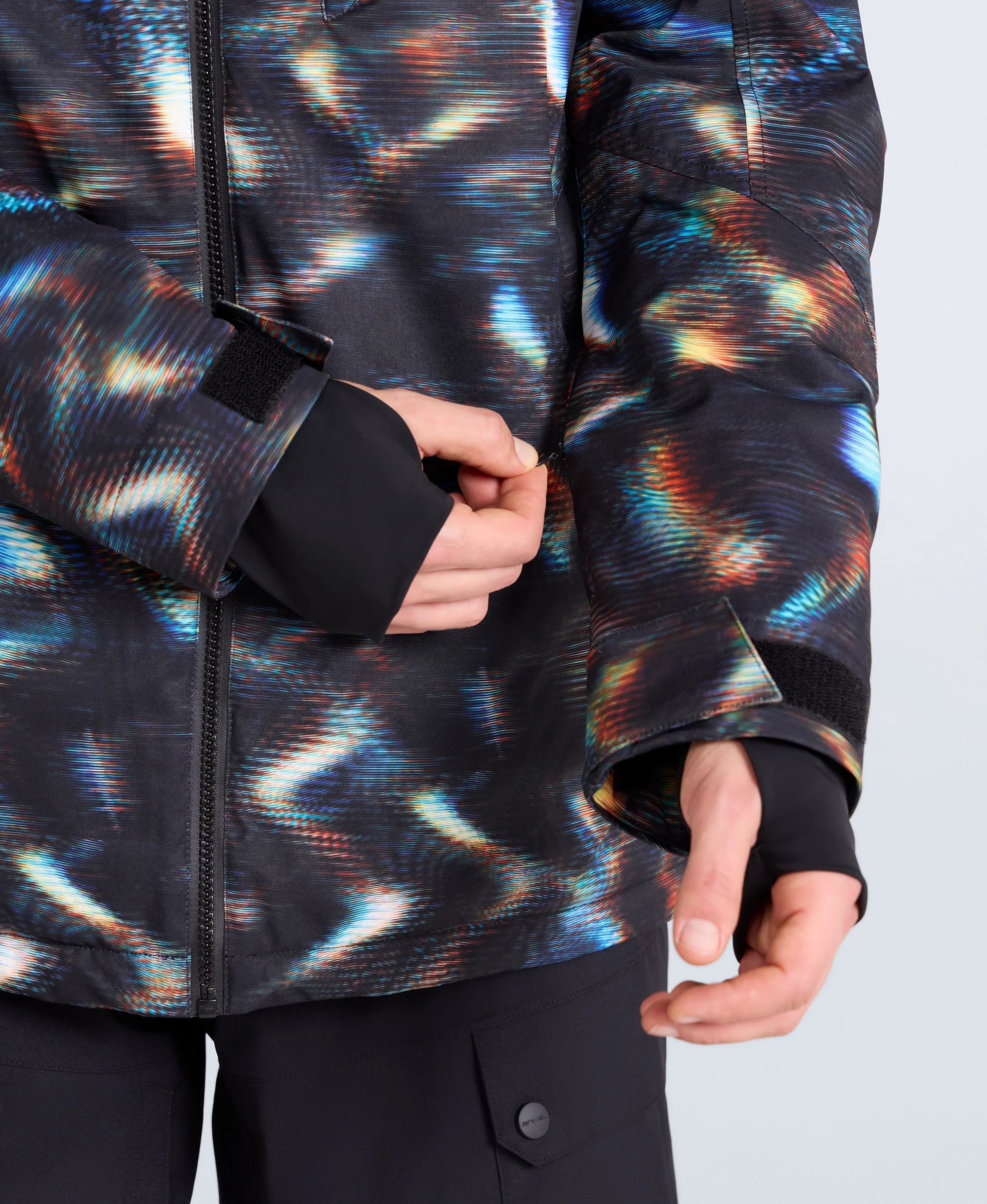 Laxx Mens Printed Snow Jacket - Orange - Image 3