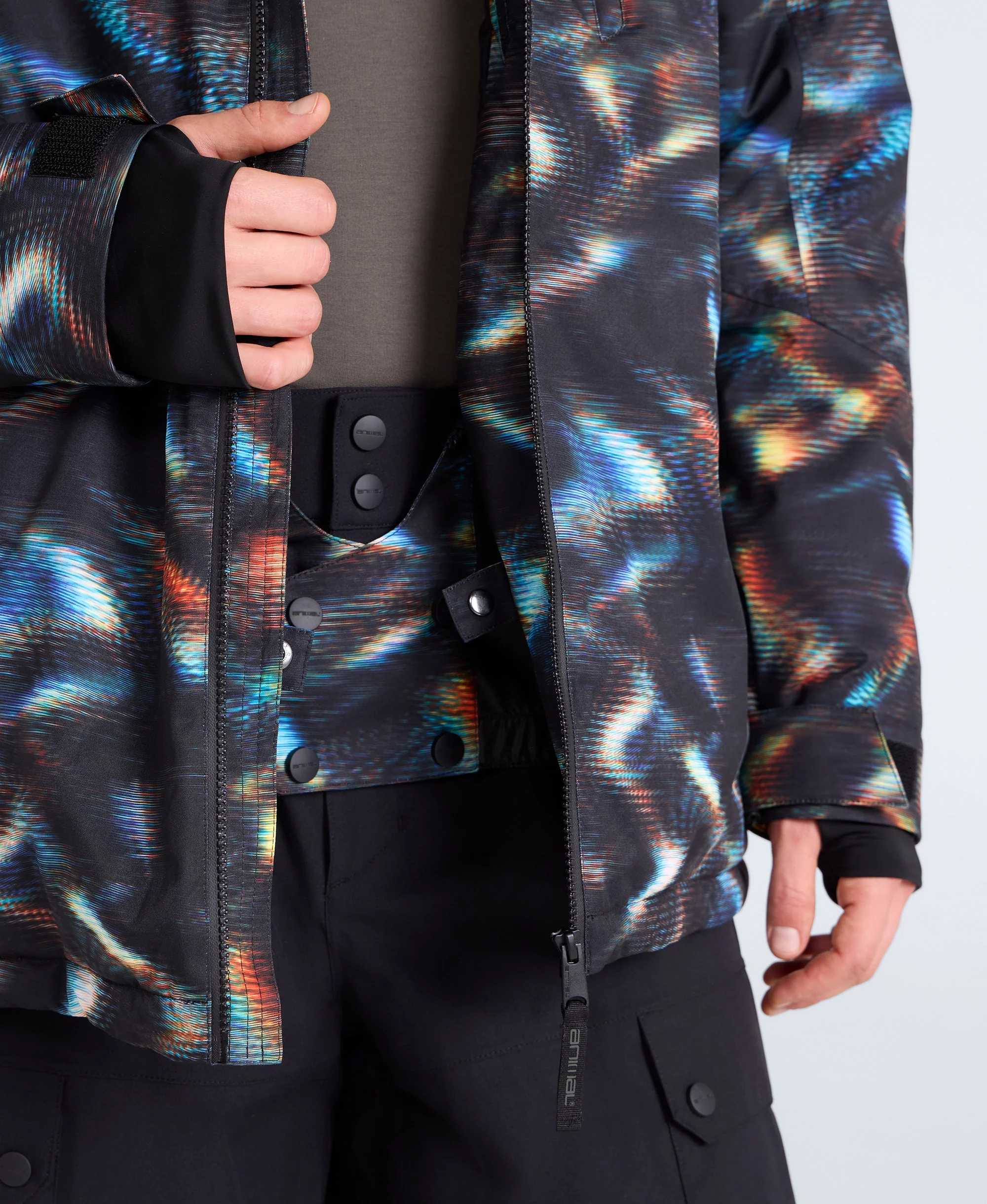 Laxx Mens Printed Snow Jacket - Orange - Image 4