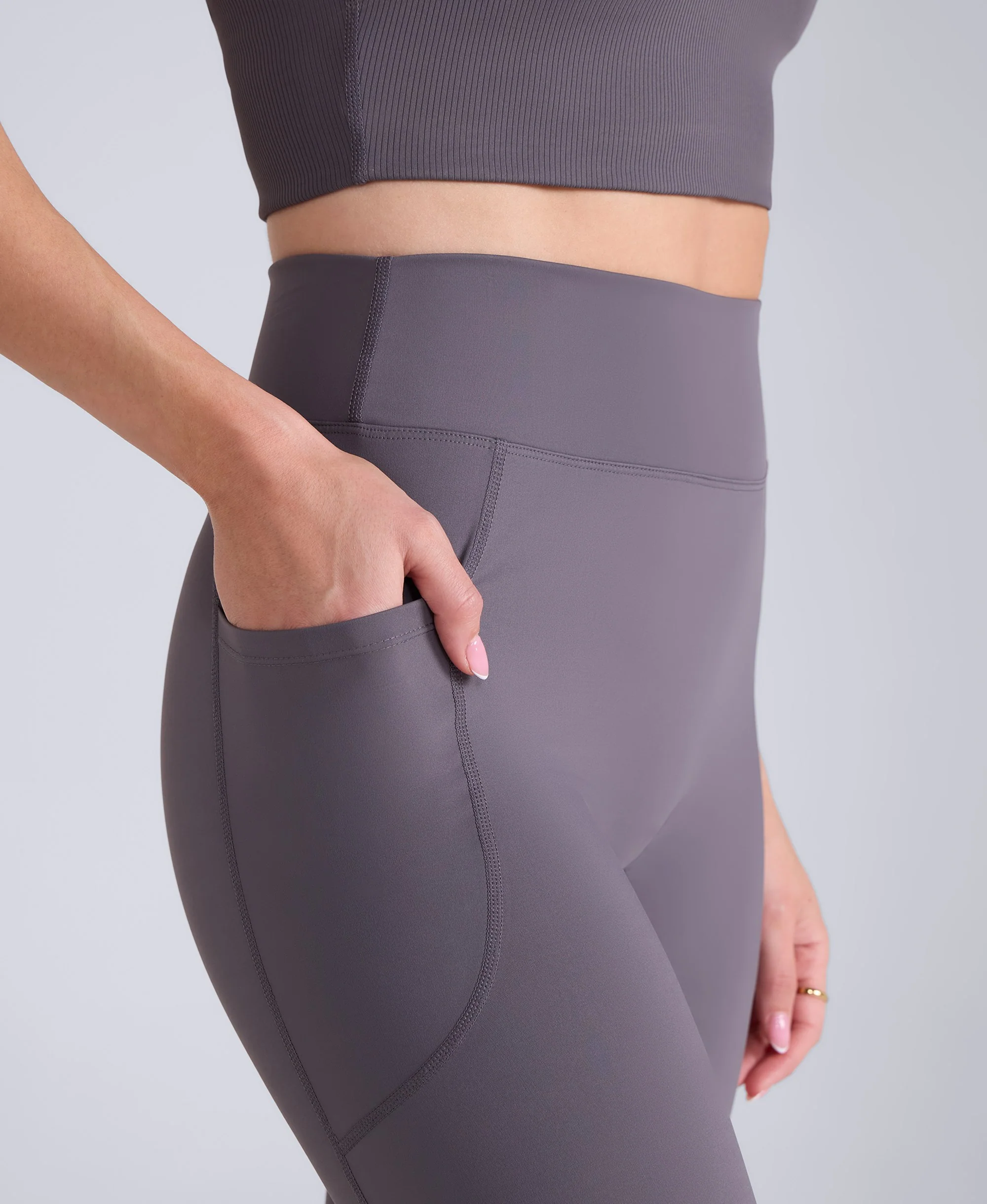Leah Womens Pocket Leggings - Charcoal - Image 3