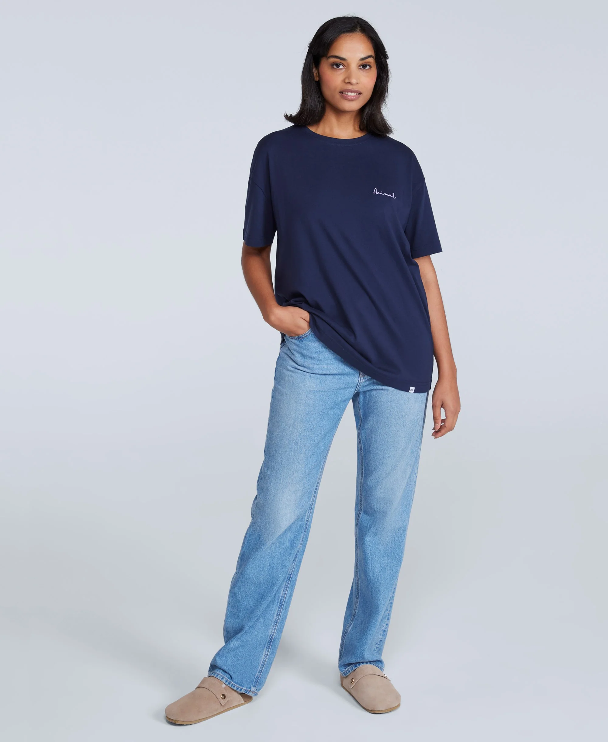 Leena Womens Boxy T-Shirt - Dark Blue - Image 2