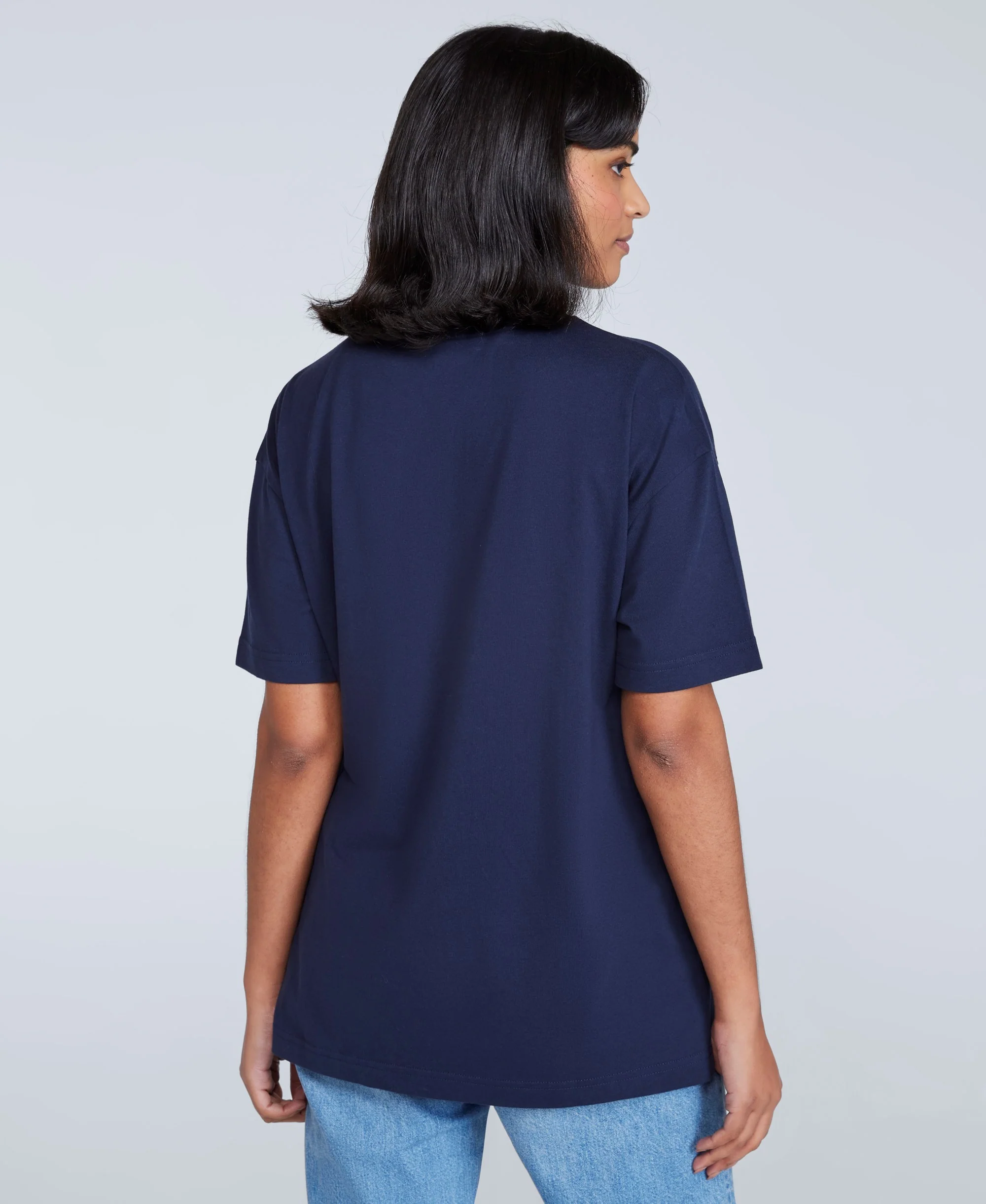 Leena Womens Boxy T-Shirt - Dark Blue - Image 3