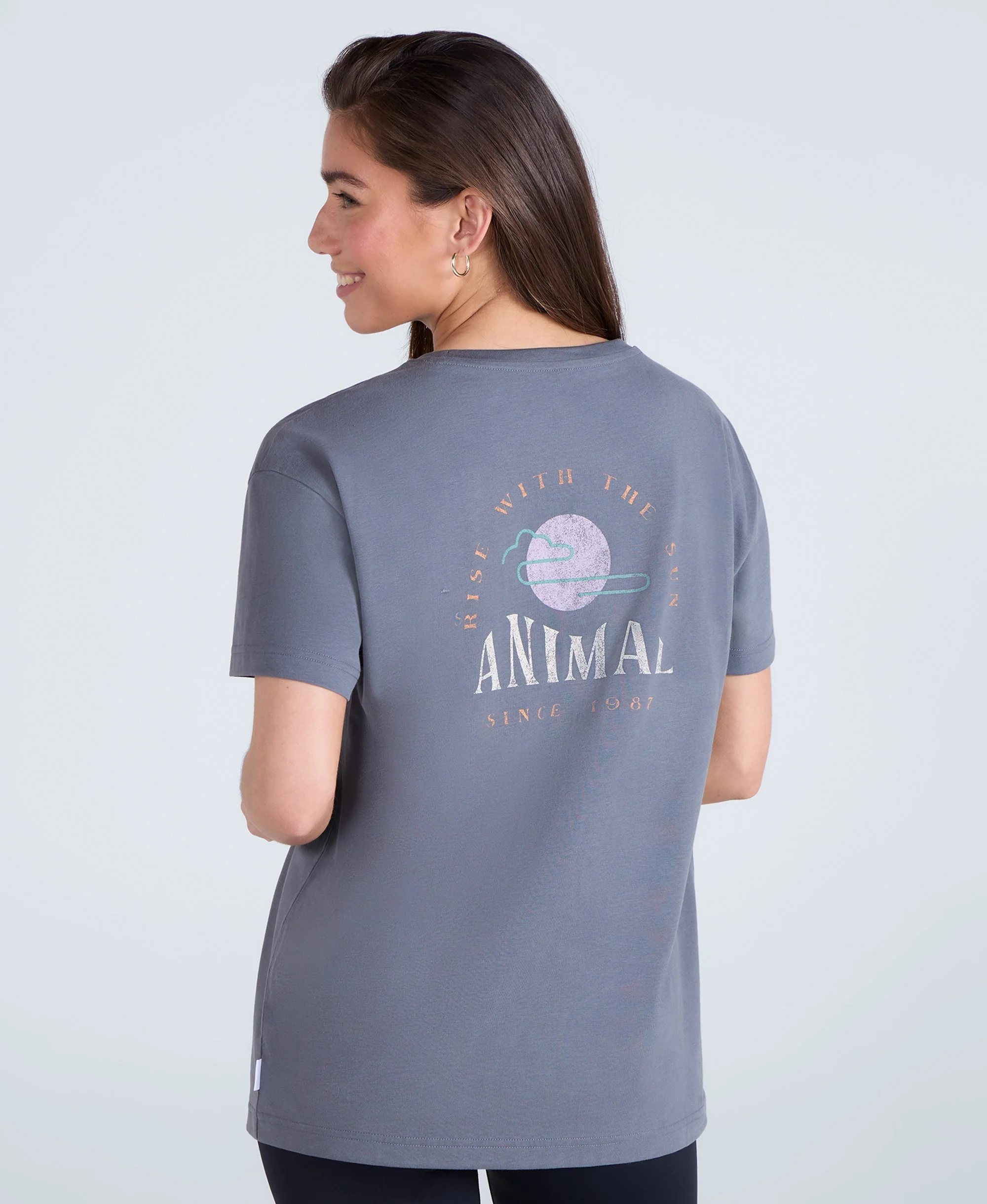 Leena Womens Boxy T-Shirt - Grey - Image 2