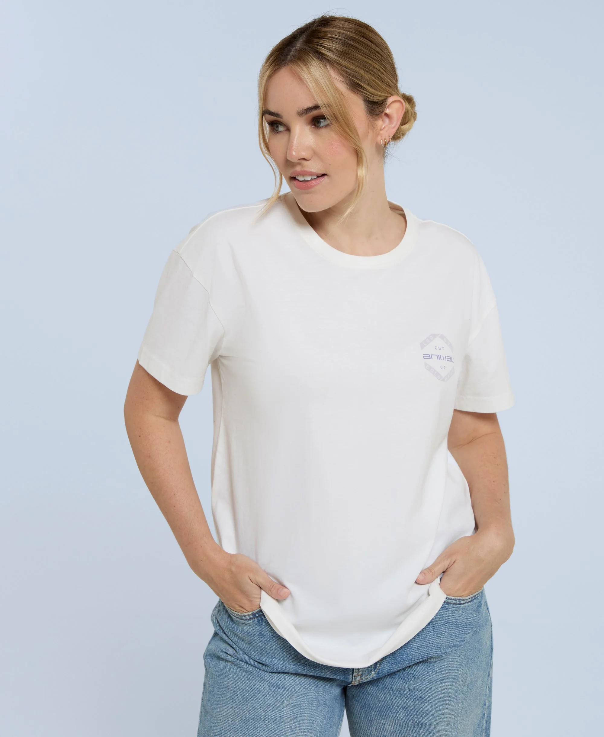 Leena Womens Graphic T-Shirt - White - Image 2