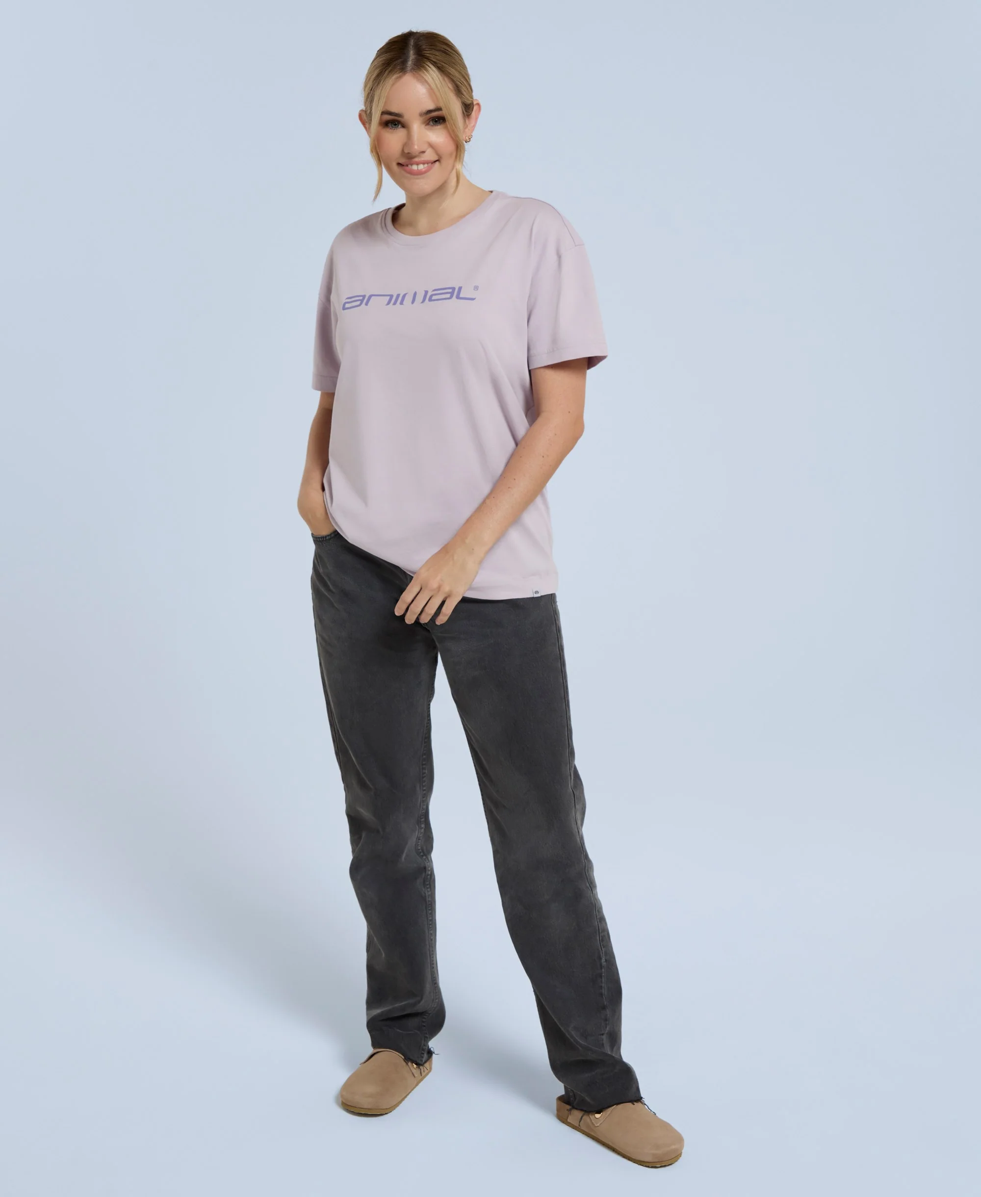 Leena Womens Boxy T-Shirt - Lilac - Image 3