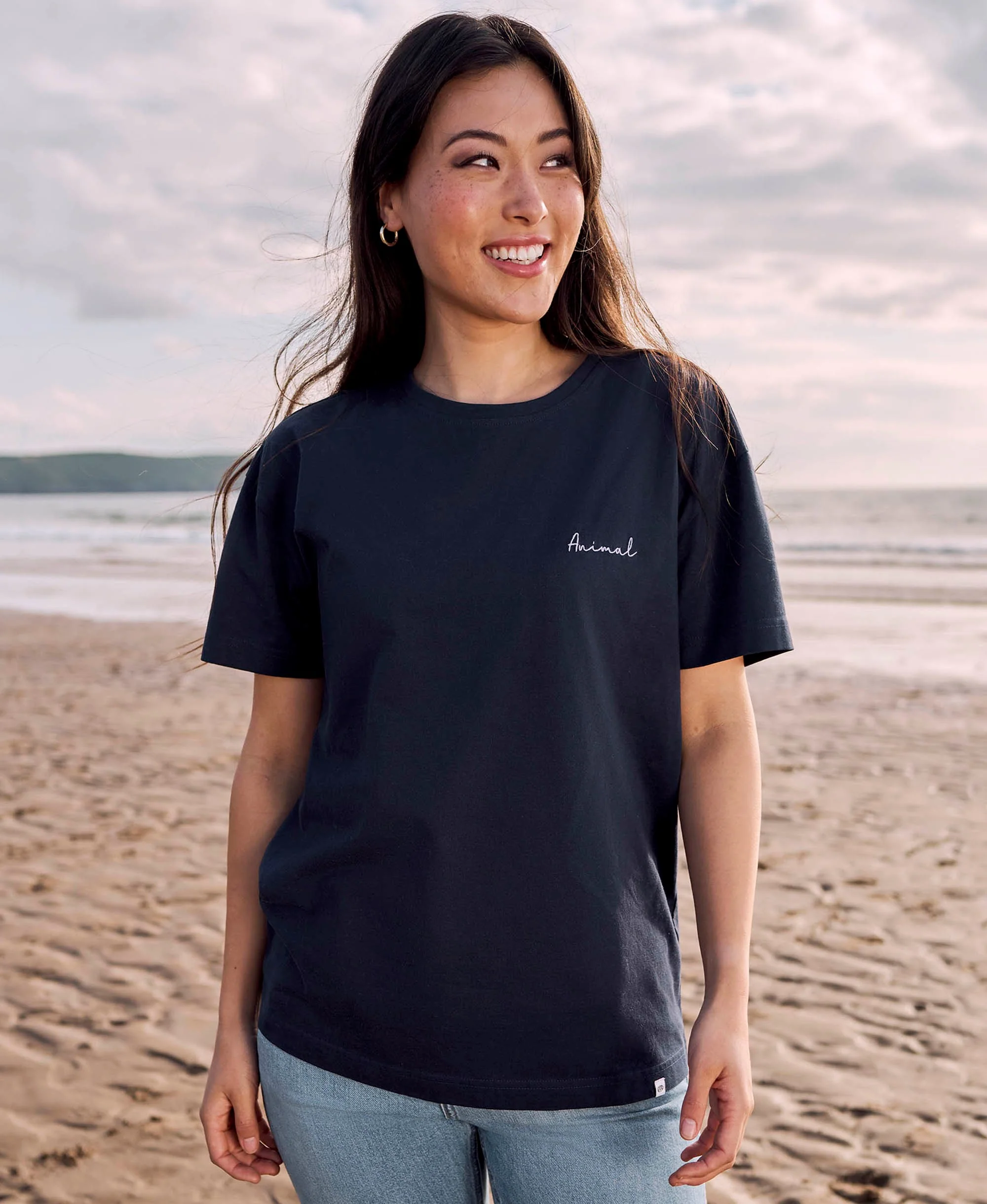 Leena Womens Boxy T-Shirt - Navy
