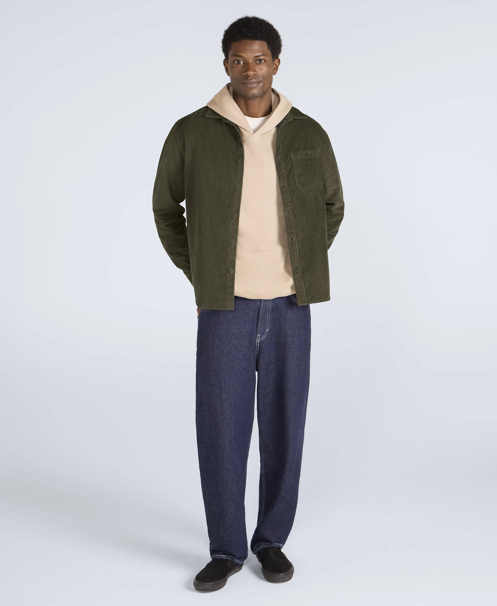 Lewis Mens Cord Shirt - Khaki - Image 3