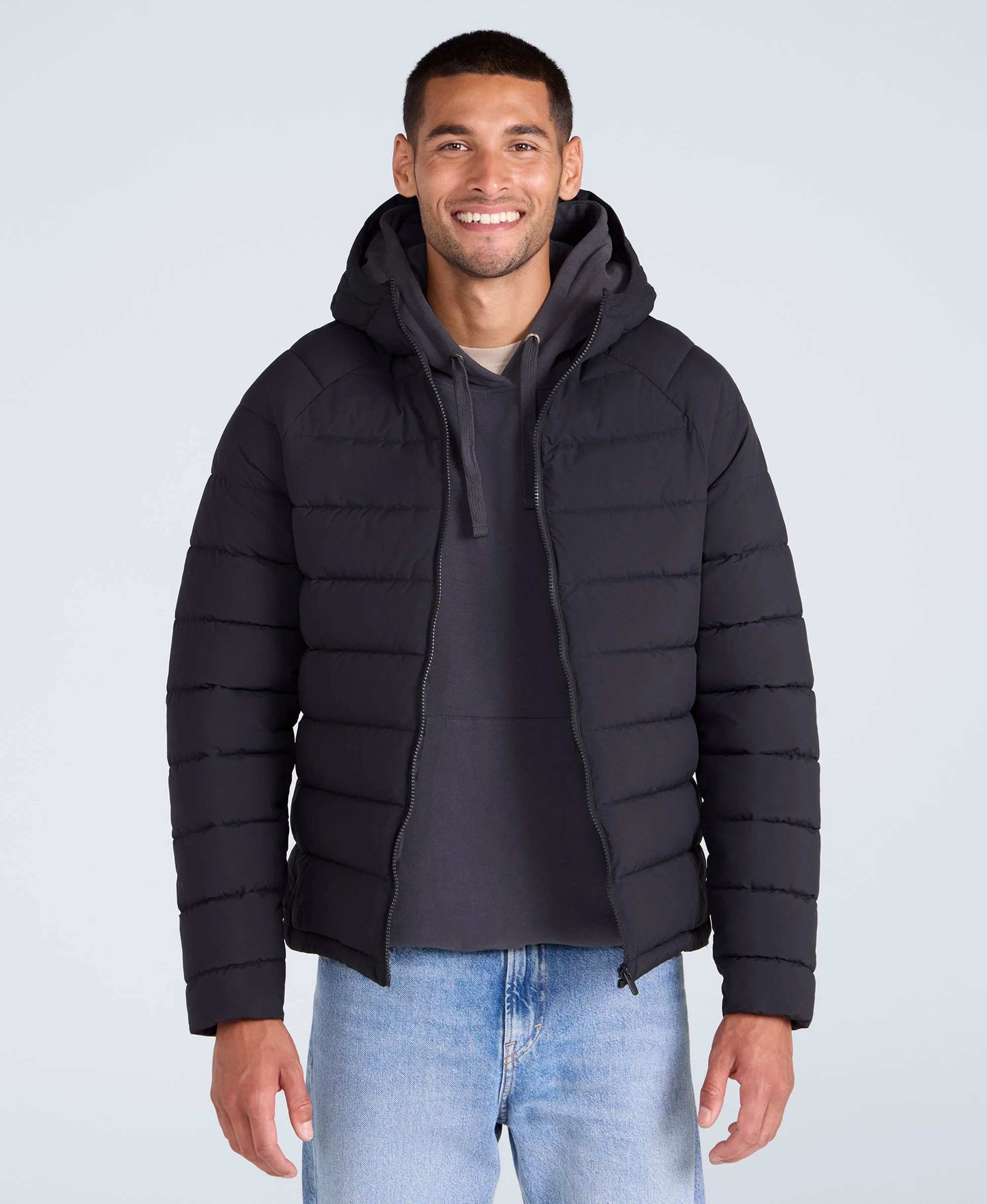 Light Cloud Cosi Hooded Mens Padded Jacket - Black - Image 4