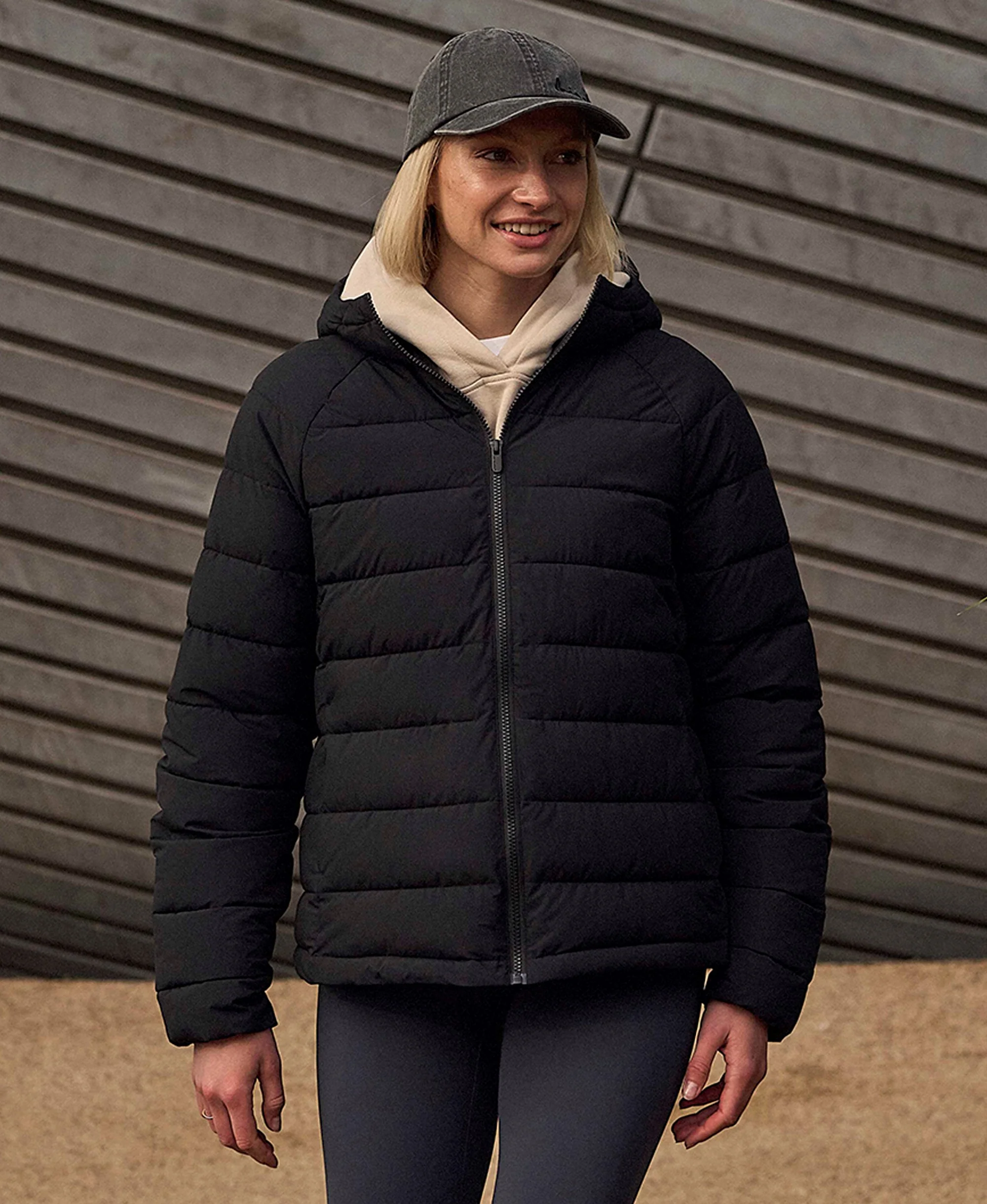 Light Cloud Cosi Hooded Womens Padded Jacket - Jet Black