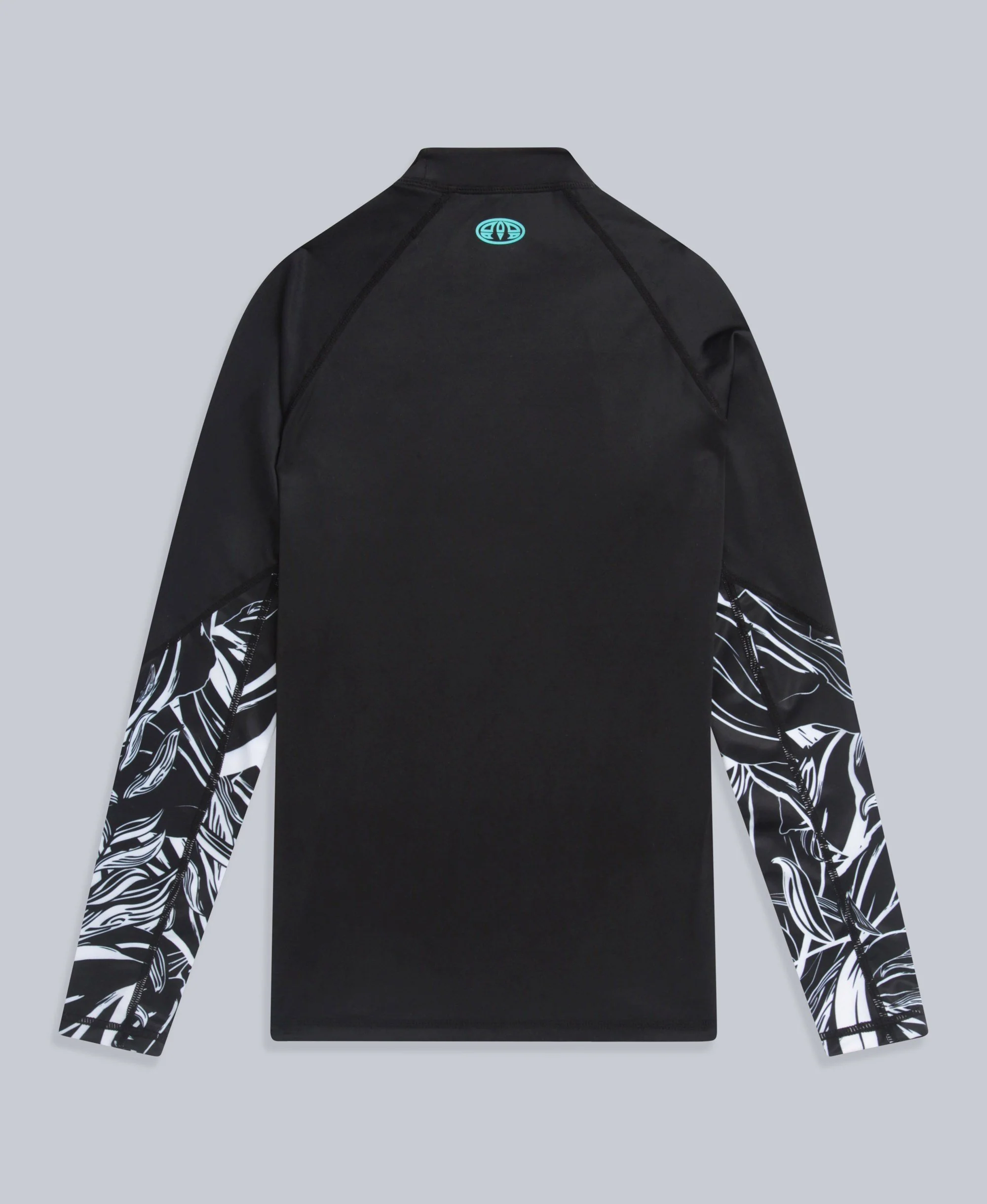 Lillie Womens Printed Panel Rash Vest - Jet Black - Image 7