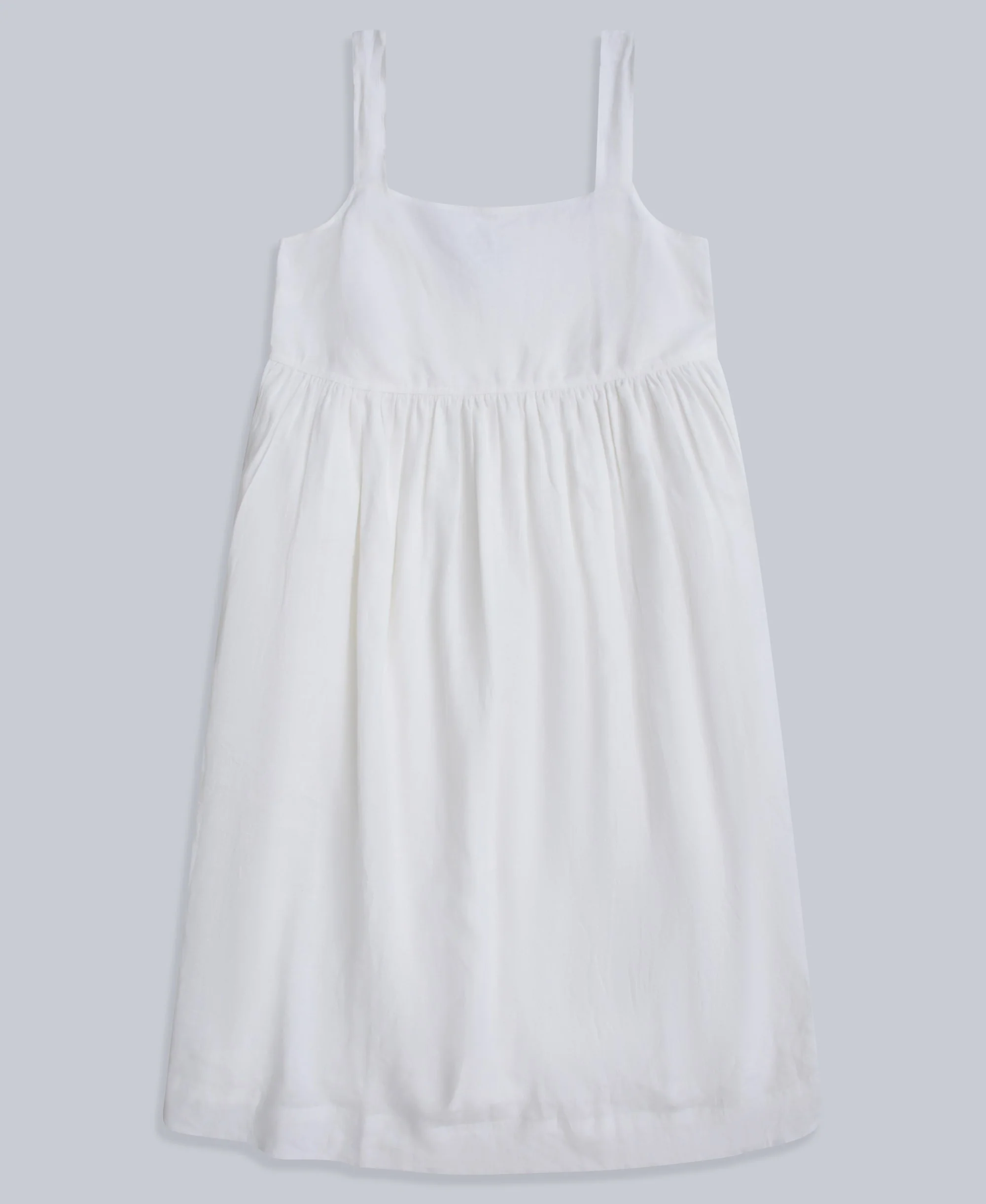 Linen Womens Midi Dress - White - Image 5