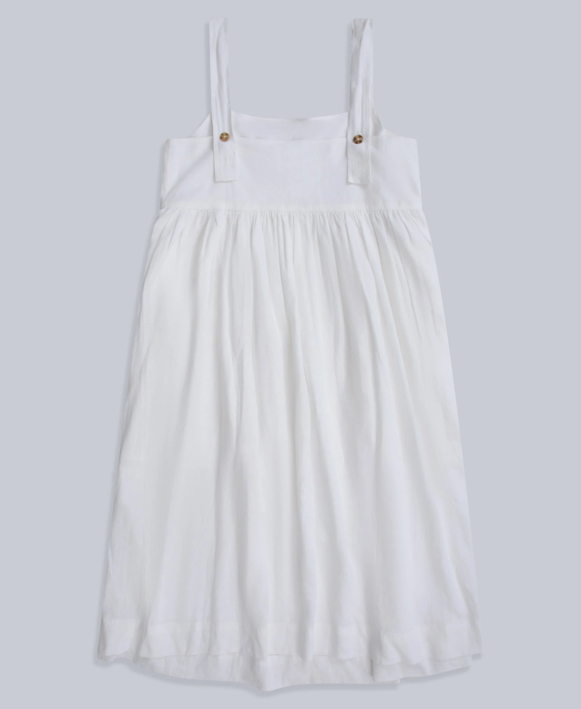 Linen Womens Midi Dress - White - Image 6