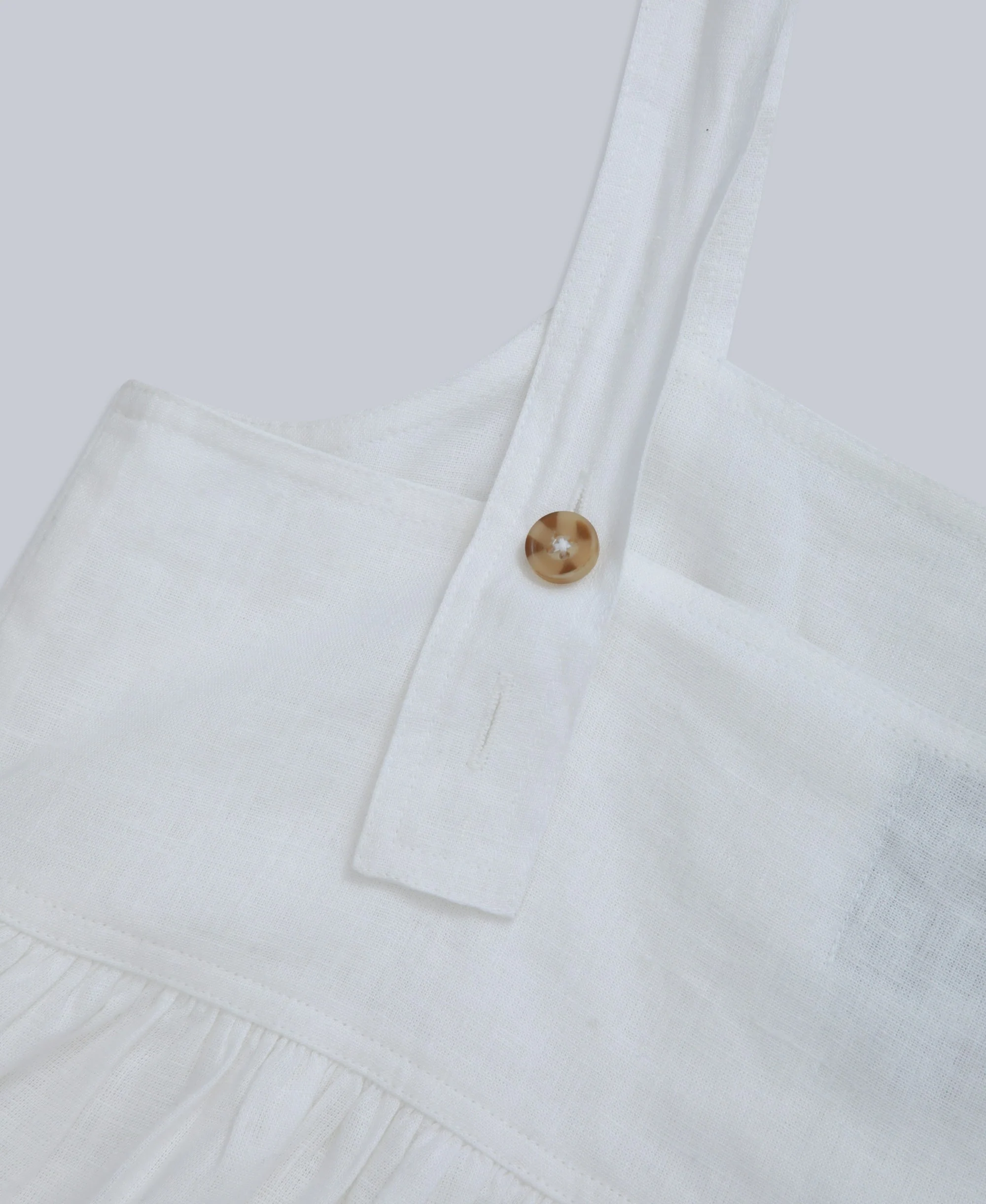 Linen Womens Midi Dress - White - Image 8
