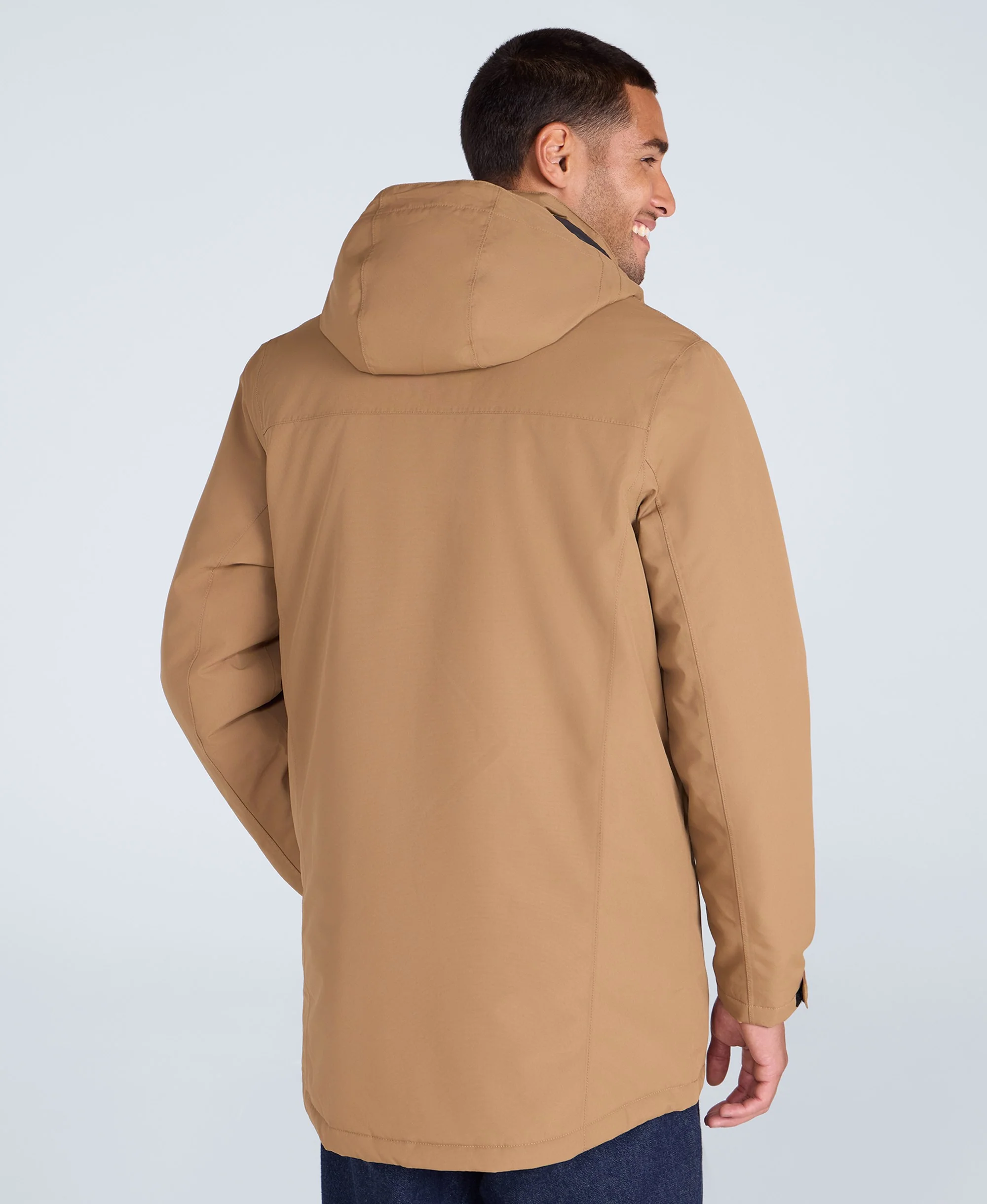 Lisbon Mens Waterproof Parka - Tan - Image 4