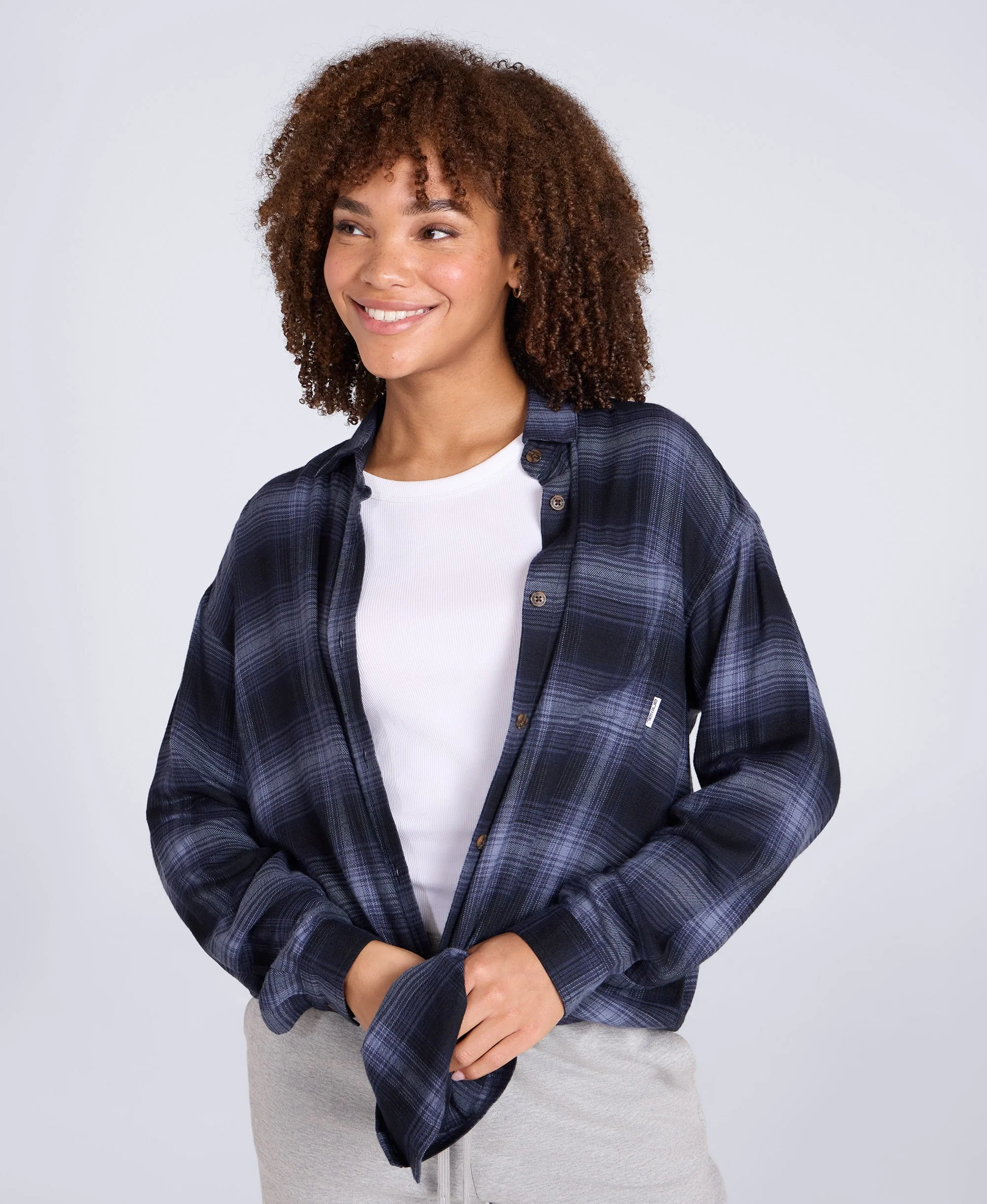 Maisie Womens Supersoft Relaxed Shirt - Navy - Image 2